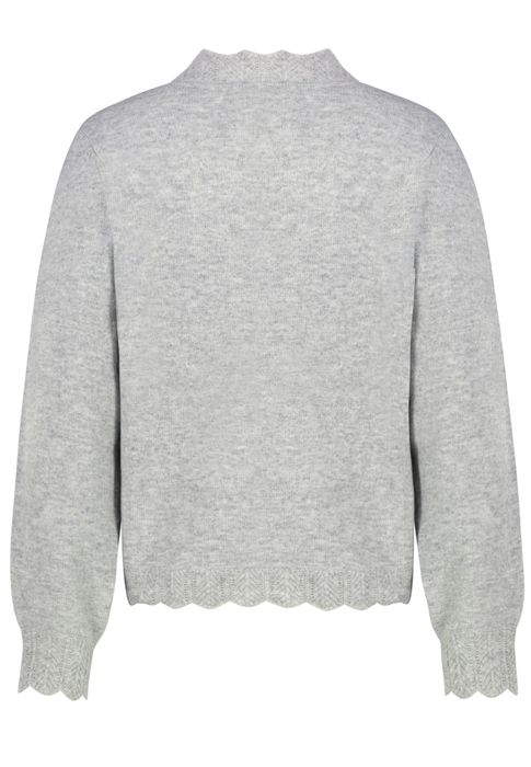 Eight 2 Nine Langarm Strickpullover Ajourstrickbündchen Langarm Modisch – Grau, Bild 7