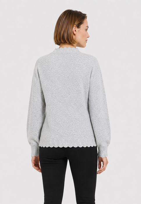 Eight 2 Nine Langarm Strickpullover Ajourstrickbündchen Langarm Modisch – Grau, Bild 6