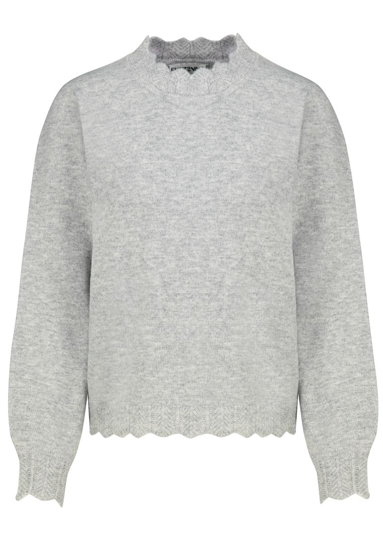 Eight 2 Nine Langarm Strickpullover Ajourstrickbündchen Langarm Modisch – Grau, Bild 1
