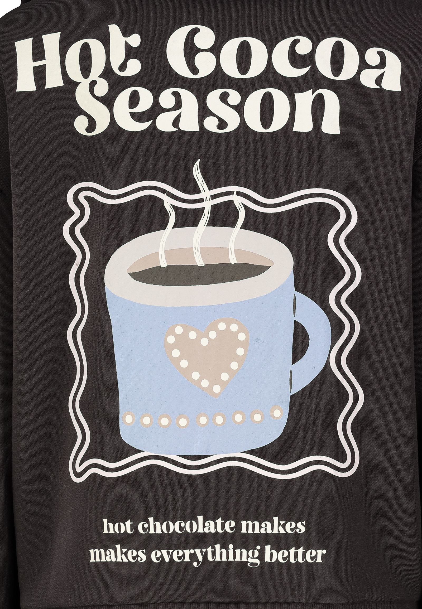 D10600BI02654F_21400_D1.jpg Kapuzenpullover Kaffee-Print Kängurutasche Relaxed Fit