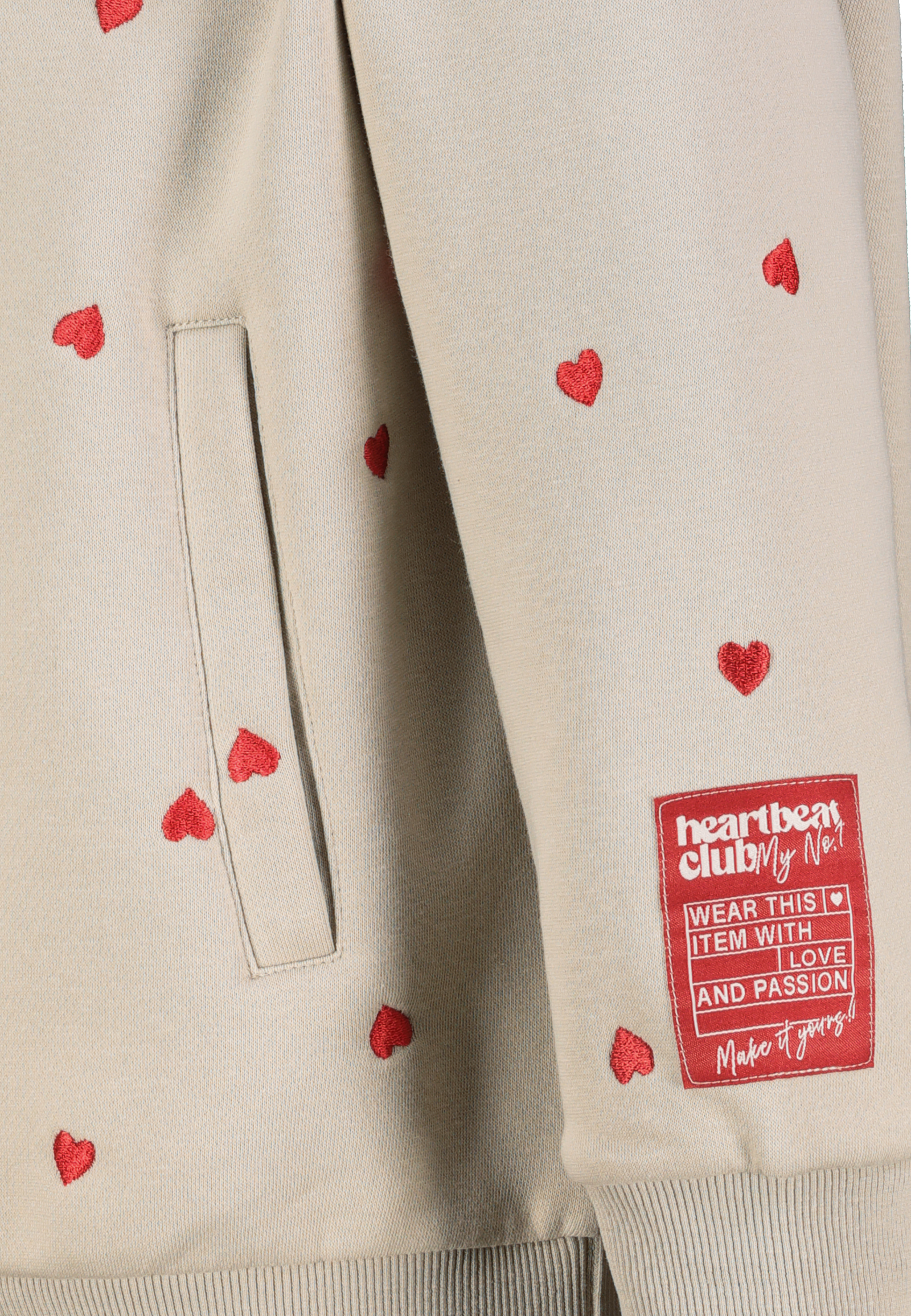 D10618BA02834A2_20200_D2.jpg Kapuzenpullover Kängurutasche Bestickt Rippbündchen