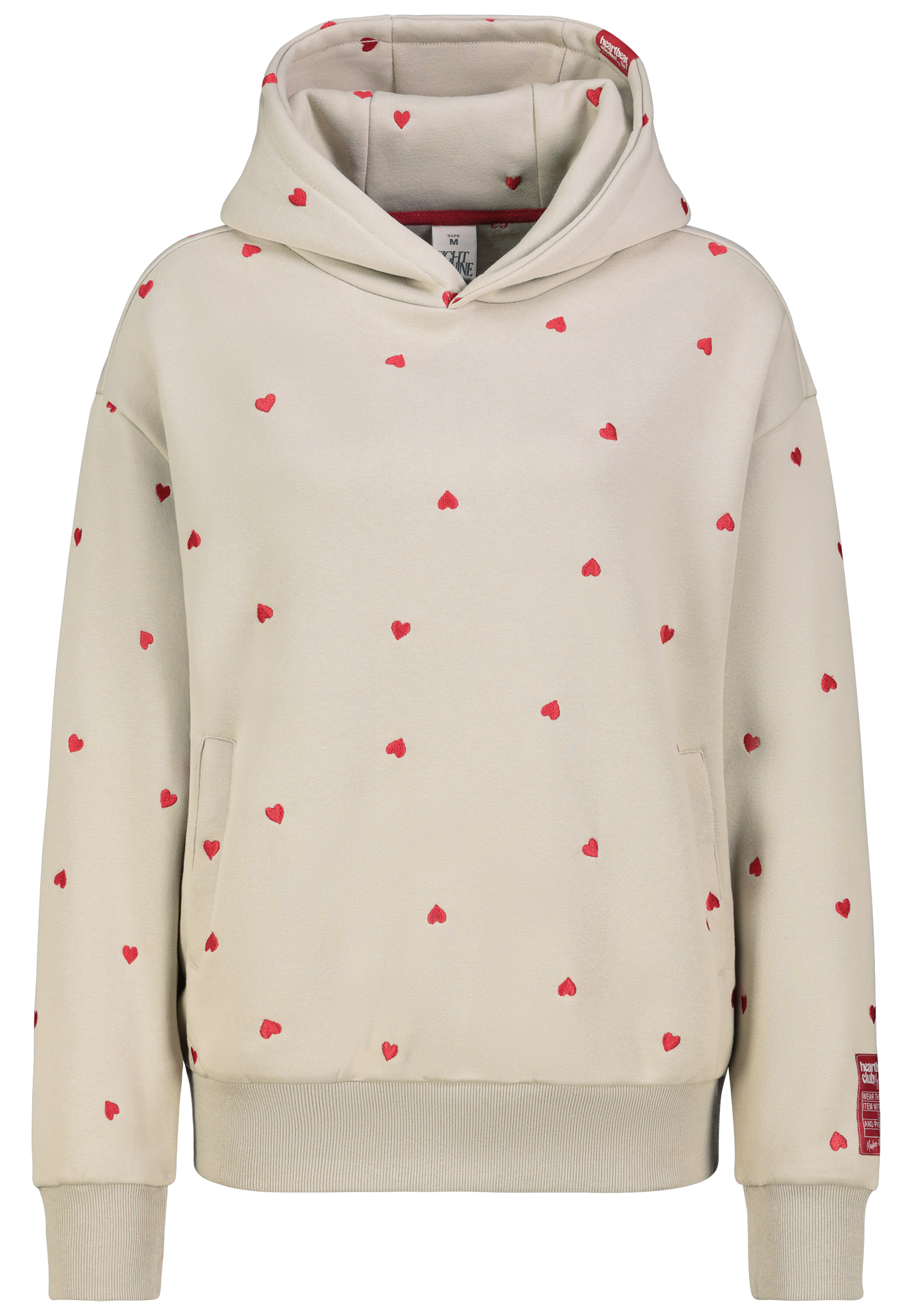 D10618BA02834A2_20200_V.jpg Kapuzenpullover Kängurutasche Bestickt Rippbündchen