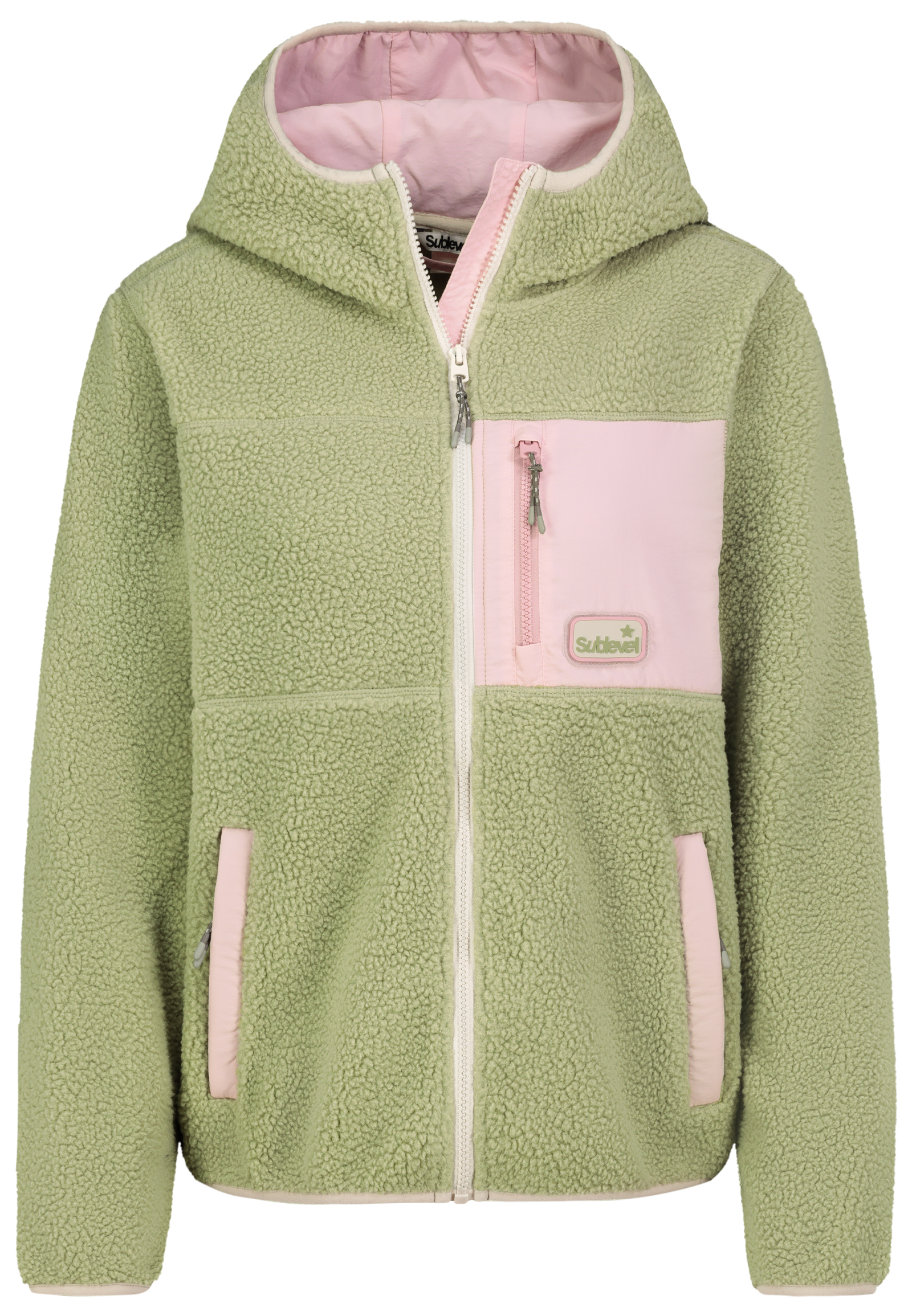 D20001XC02671C2_12300_V.jpg Fleecejacke Kapuze Reißverschlusstaschen Langarm Stilvoll