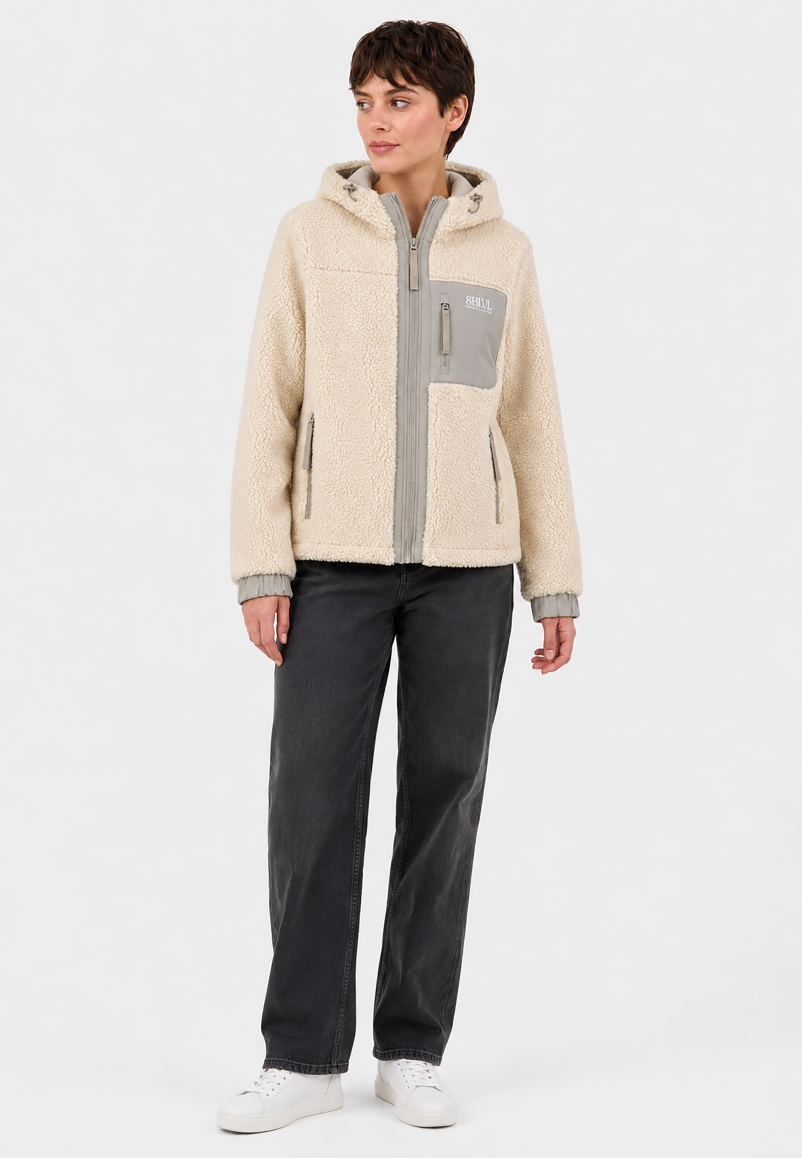 Teddyjacke Reißverschlusstaschen Kapuze Teddyjacke Reißverschlusstaschen Kapuze