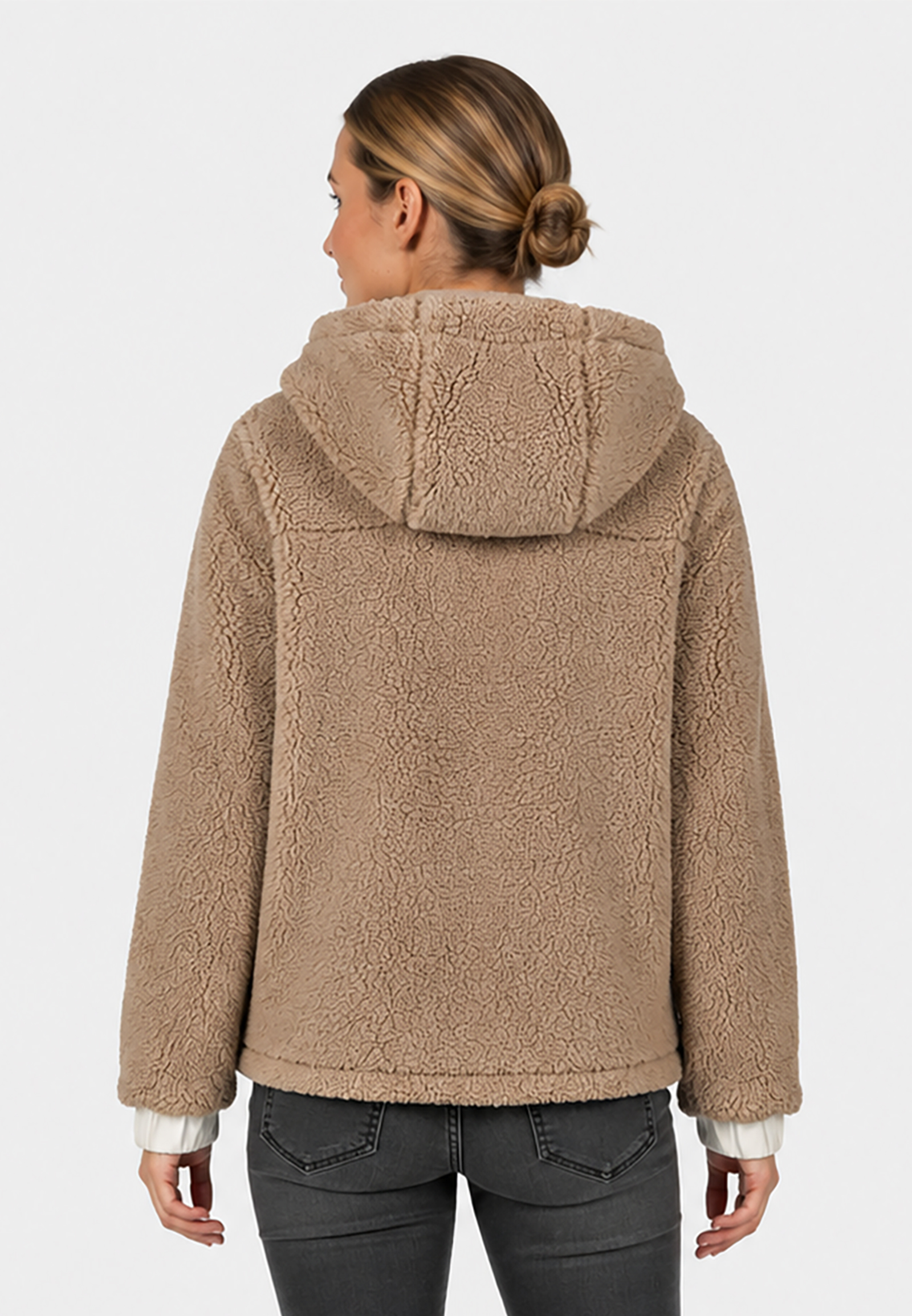 Teddyjacke Reißverschlusstaschen Kapuze Teddyjacke Reißverschlusstaschen Kapuze