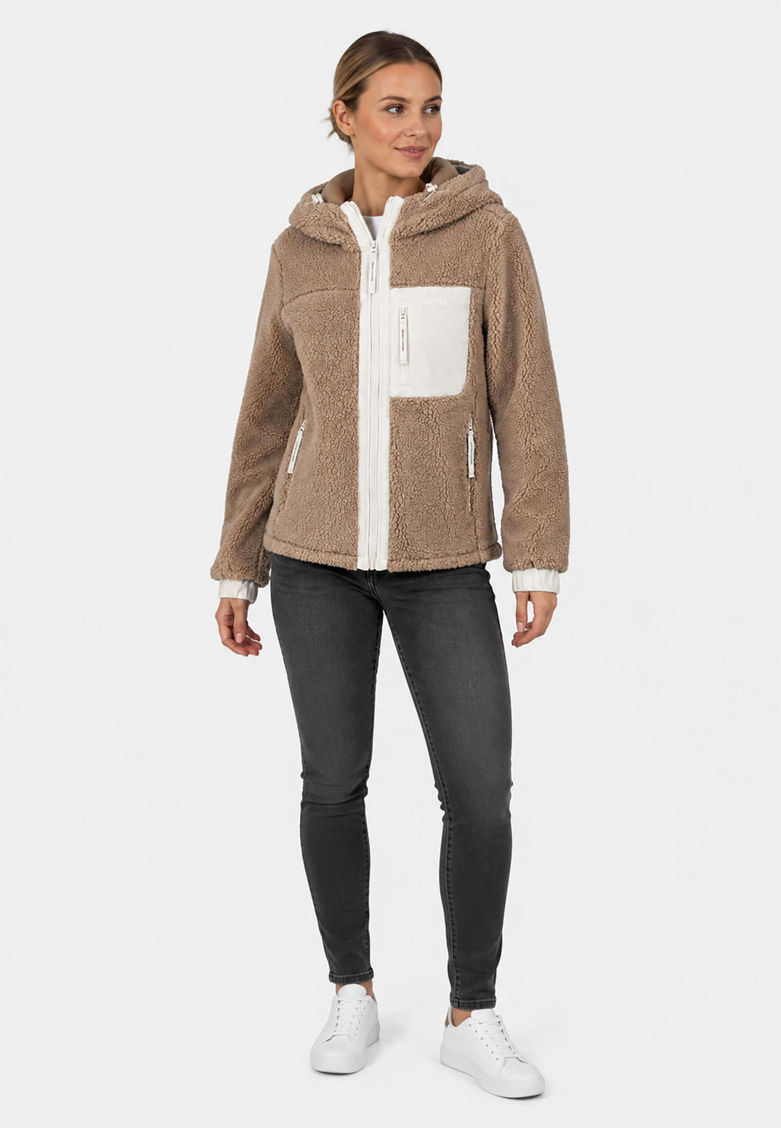 Teddyjacke Reißverschlusstaschen Kapuze Teddyjacke Reißverschlusstaschen Kapuze