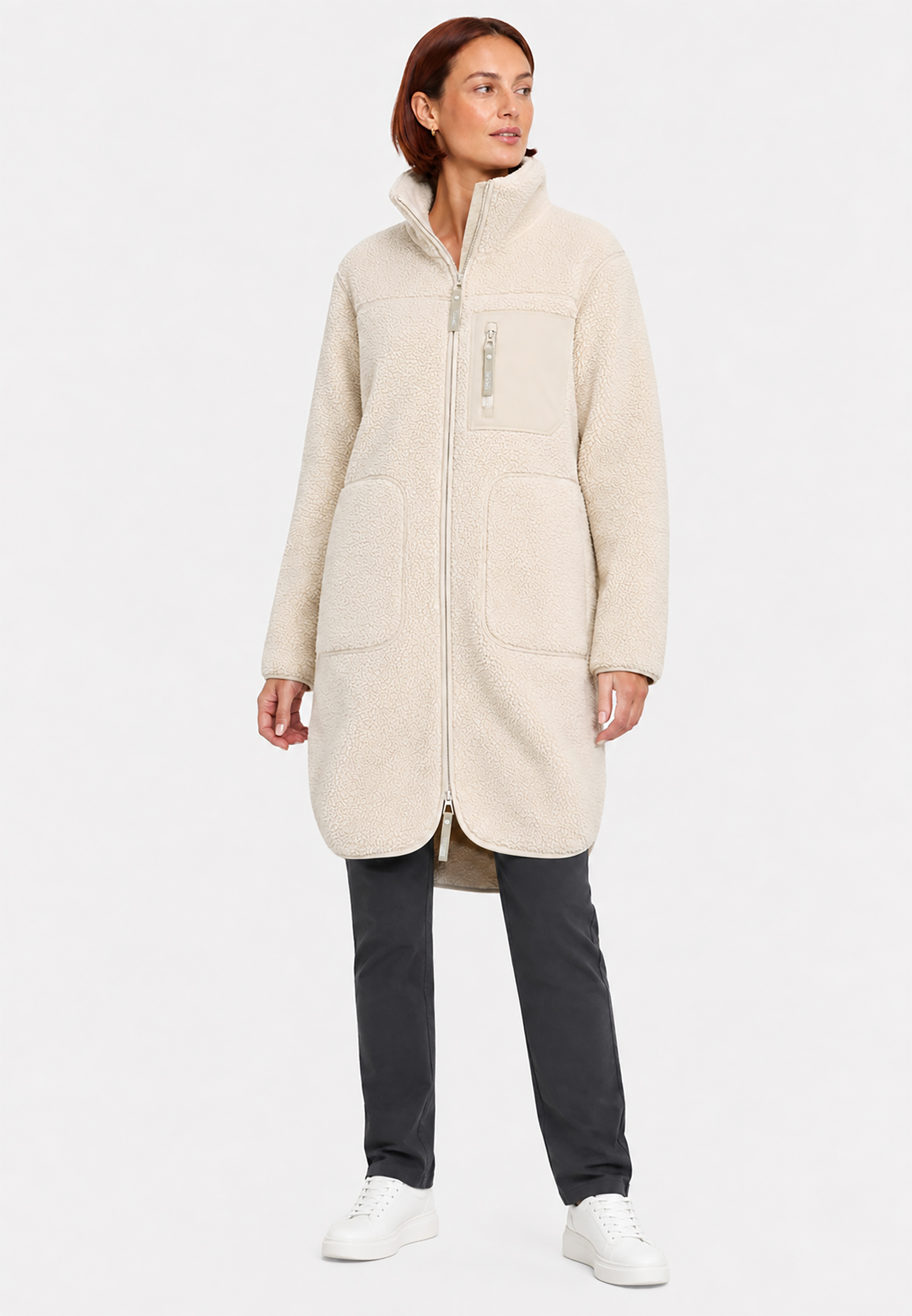 Stilvolle Winterjacke Stehkragen Reißverschluss Langarm Stilvolle Winterjacke Stehkragen Reißverschluss Langarm