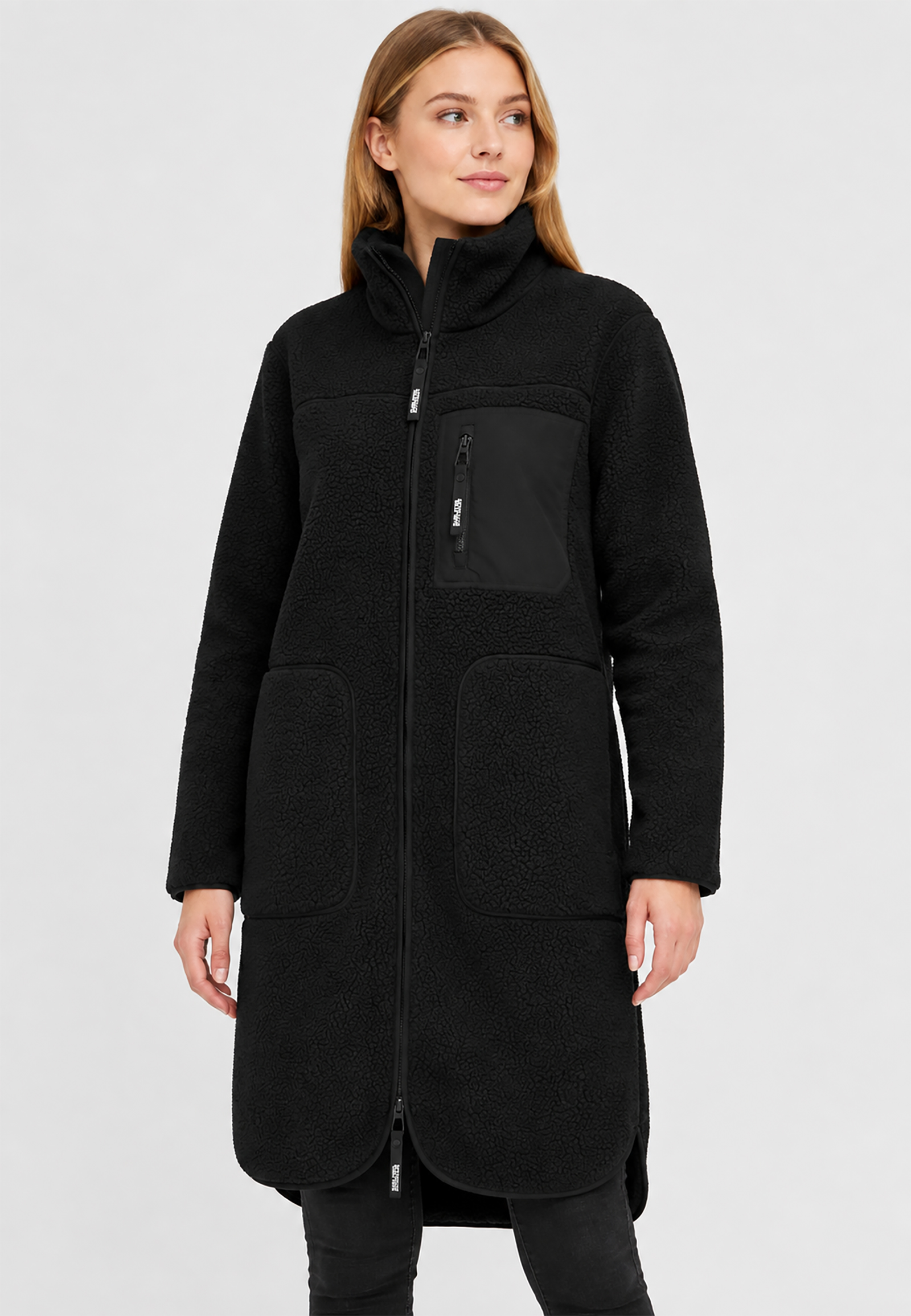 Stilvolle Winterjacke Stehkragen Reißverschluss Langarm Stilvolle Winterjacke Stehkragen Reißverschluss Langarm