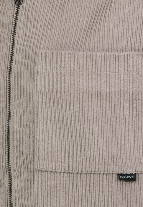 Sublevel Sublevel Übergangsjacke Reißverschluss Cordstruktur Brusttasche – Beige, Bild 4