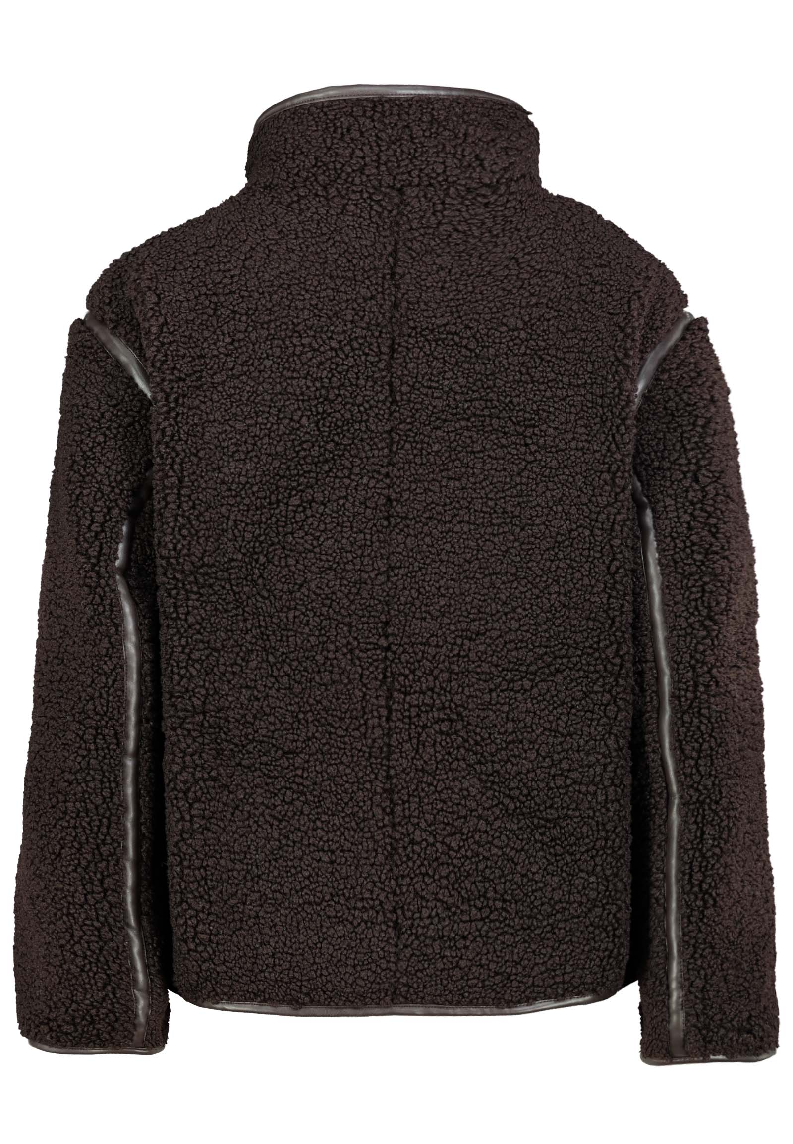 D46025XB43460A2_21400_H.jpg Teddyjacke Knopfverschluss Unifarben Modisches Design