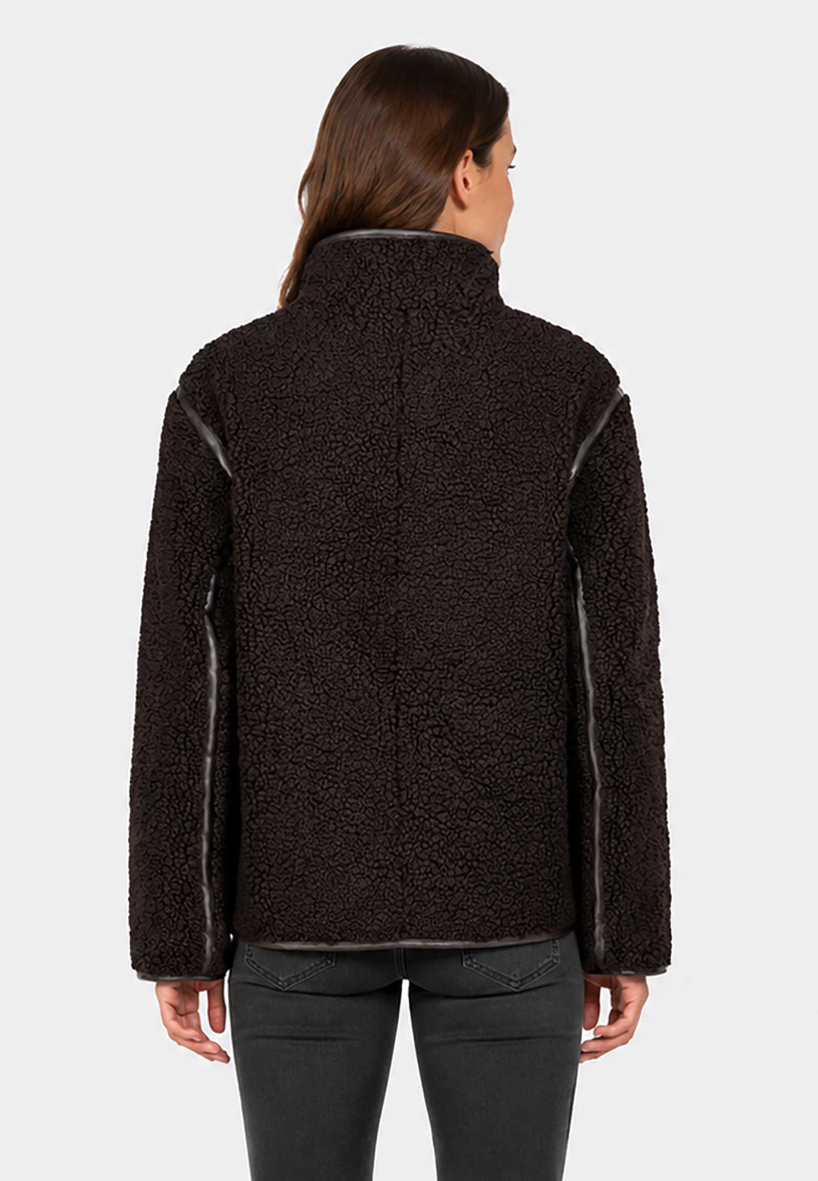 Teddyjacke Knopfverschluss Unifarben Modisches Design Teddyjacke Knopfverschluss Unifarben Modisches Design