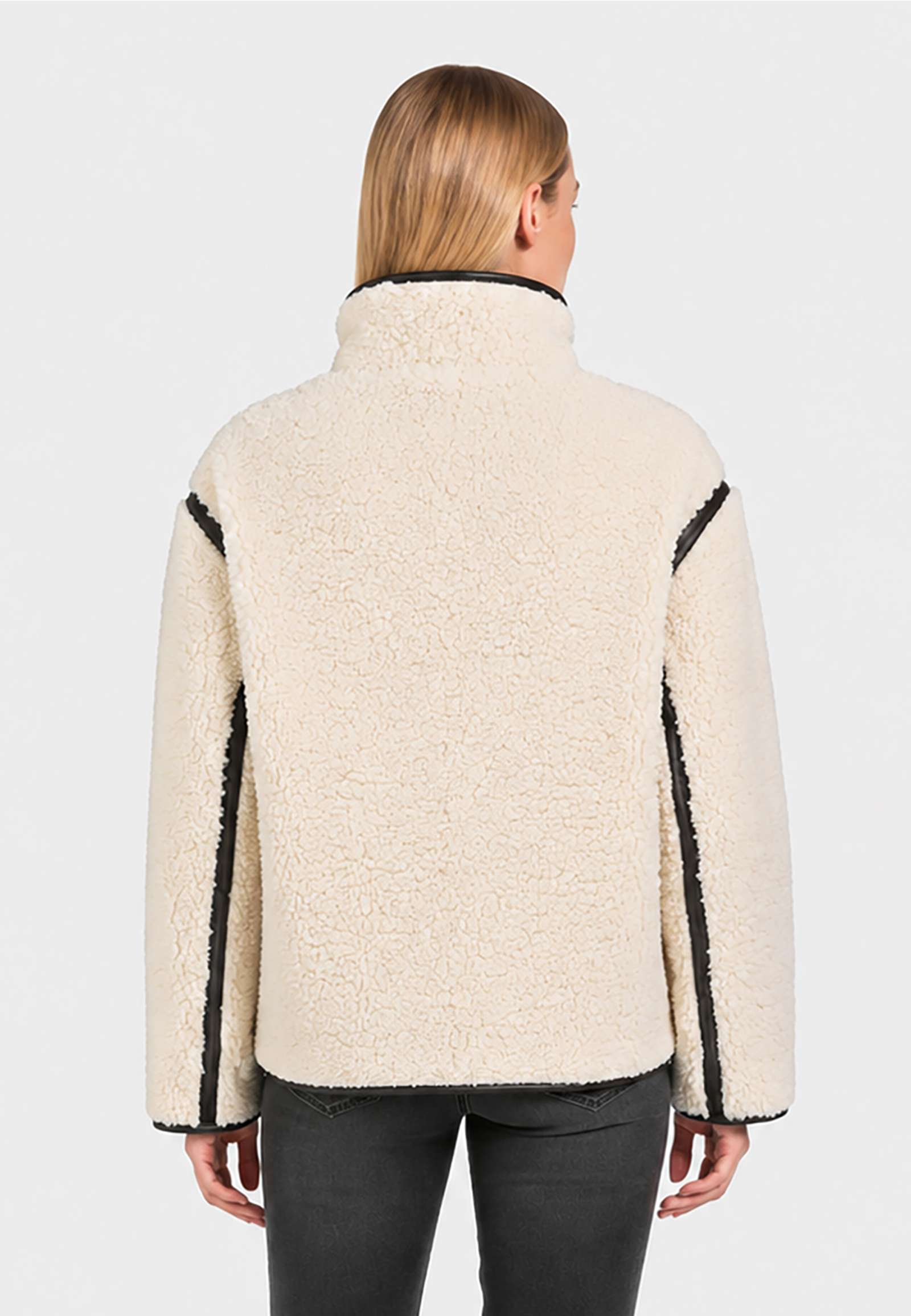 Teddyjacke Knopfverschluss Unifarben Modisches Design Teddyjacke Knopfverschluss Unifarben Modisches Design