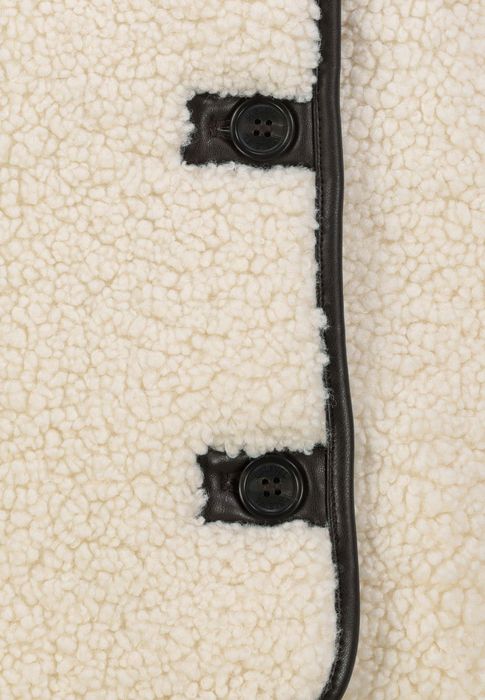 Sublevel Teddyjacke Knopfverschluss Unifarben Modisches Design – Weiß, Bild 5