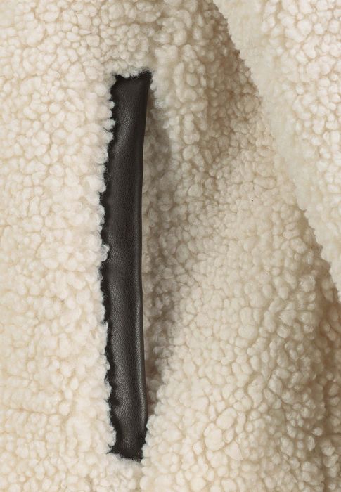 Sublevel Teddyjacke Knopfverschluss Unifarben Modisches Design – Weiß, Bild 4