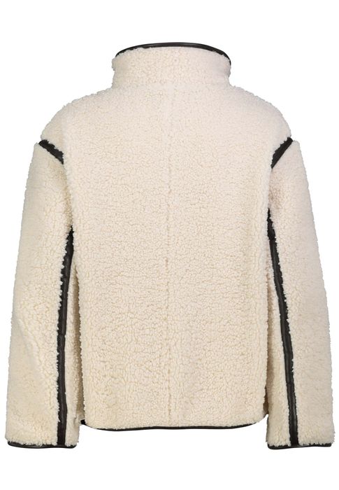 Sublevel Teddyjacke Knopfverschluss Unifarben Modisches Design – Weiß, Bild 7