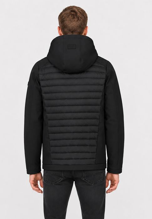 Sublevel Sublevel Modische Steppjacke Kapuze Reißverschlusstaschen – Schwarz, Bild 9