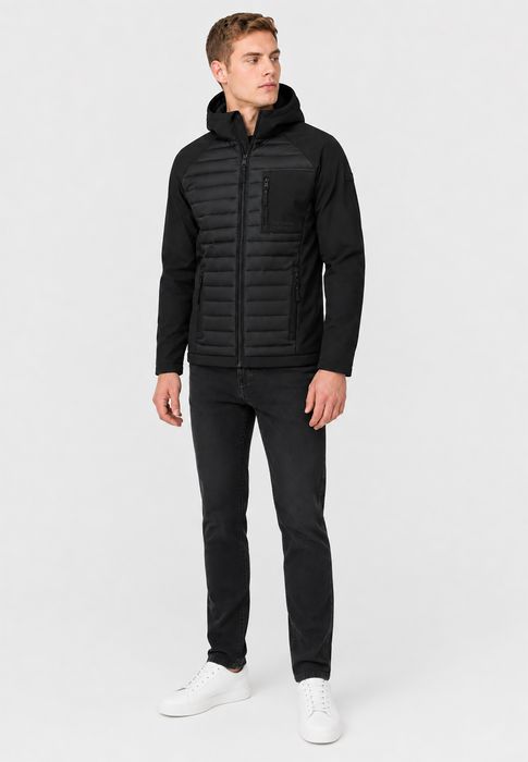 Sublevel Sublevel Modische Steppjacke Kapuze Reißverschlusstaschen – Schwarz, Bild 4