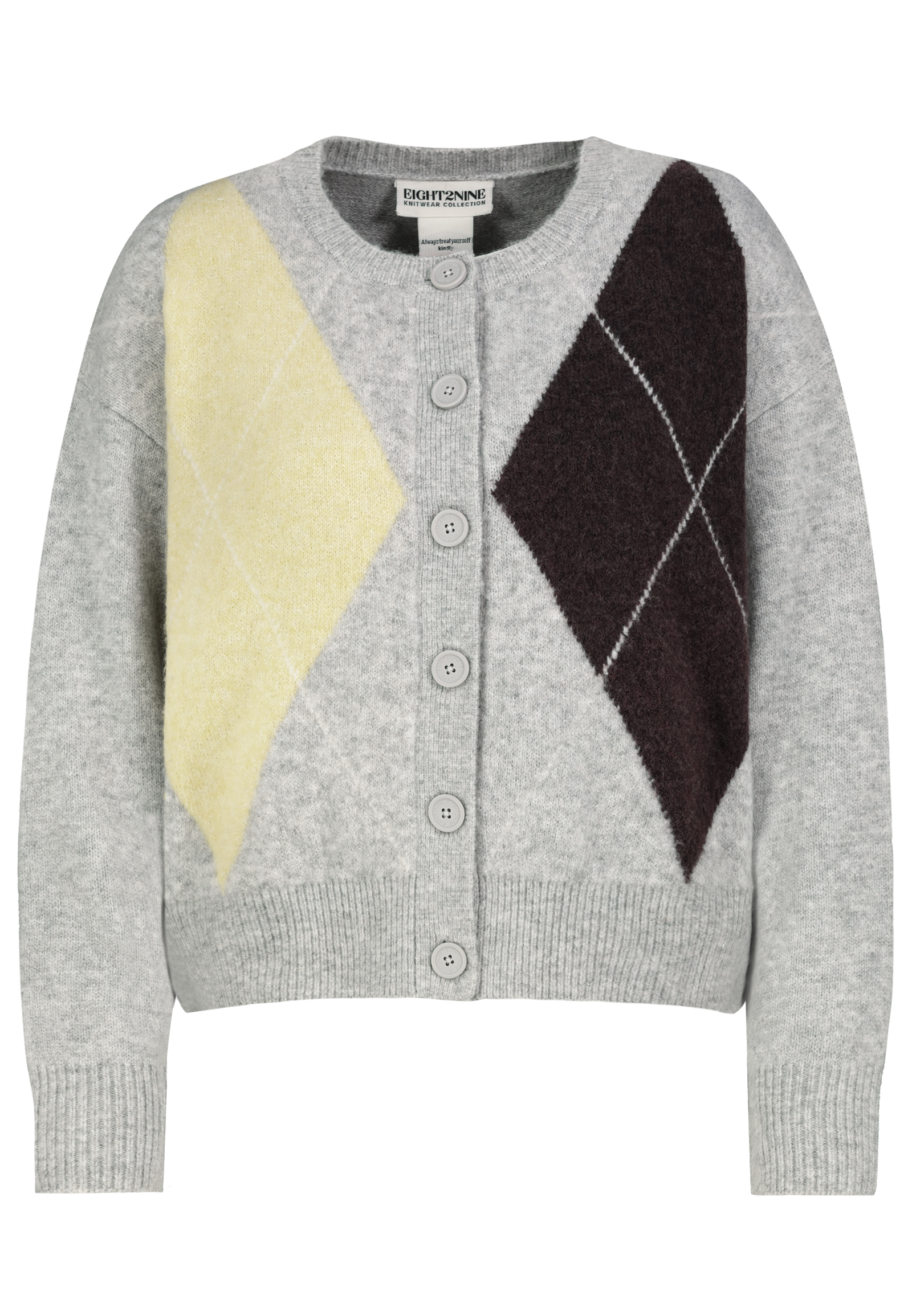 D93161AK91027A2_23200_V.jpg Modische Strickjacke Knopfverschluss Langarm Rundhals