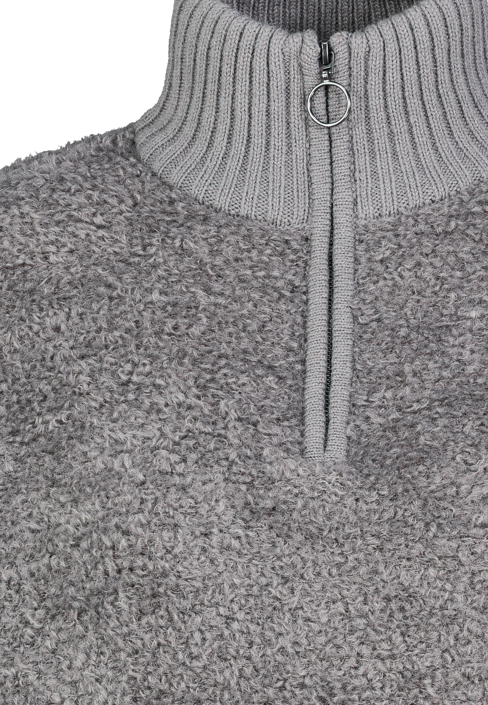 D93146M91031A2_23300_D1.jpg Flauschiger Pullover Stehkragen Reißverschlussdetail