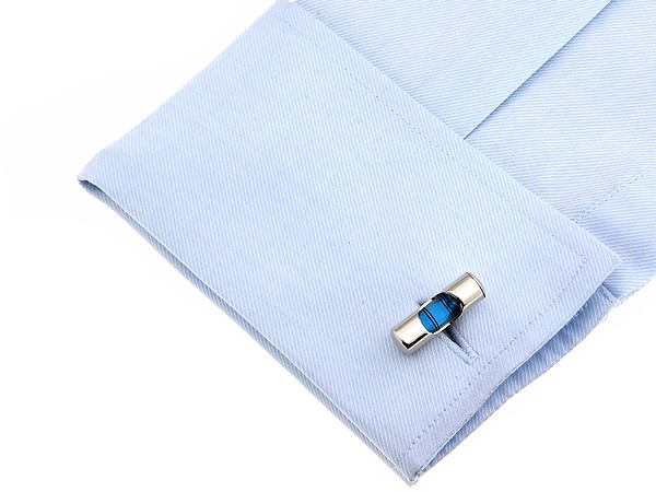 Manschettenknöpfe Wasserwaage funktionsfähig blau Hemd Manschettenknöpfe Wasserwaage blau Hemd