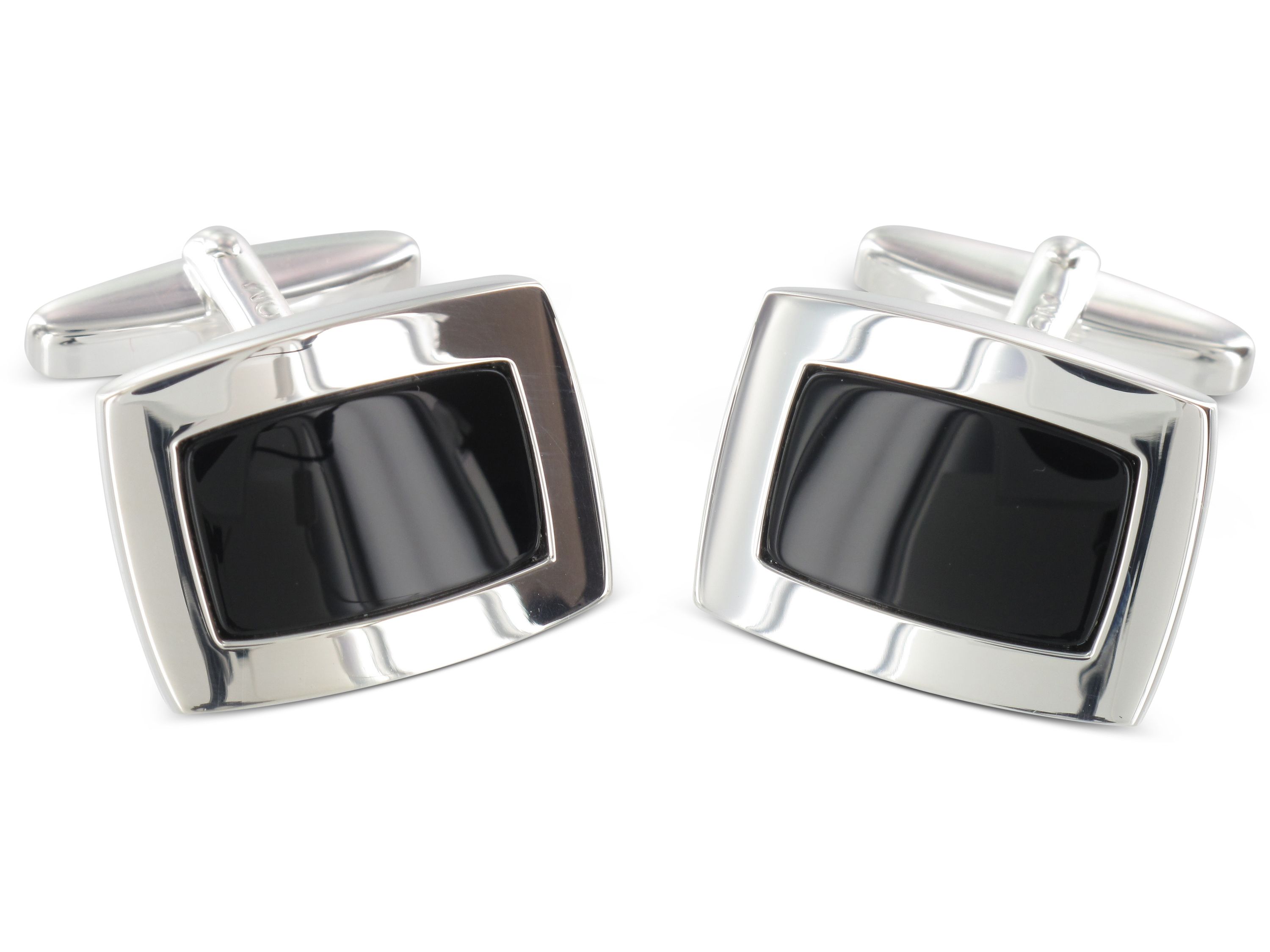 Manschettenknöpfe Onyx-Stein 925er Sterling Silber von Grom Schmuck Manschettenknöpfe Onyx-Stein