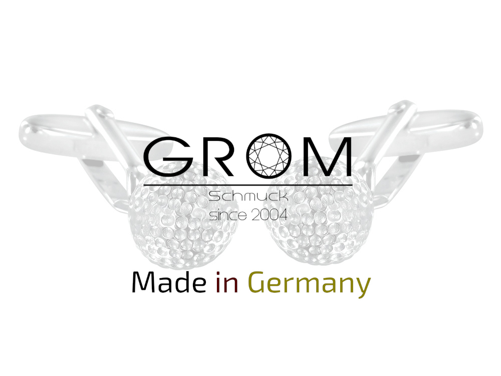 Golfball-Manschettenknöpfe 925er Silber Grom Schmuck hergestellt in Deutschland Grom Golfball-Manschettenknöpfe 925er Sterling Silber made in Germany