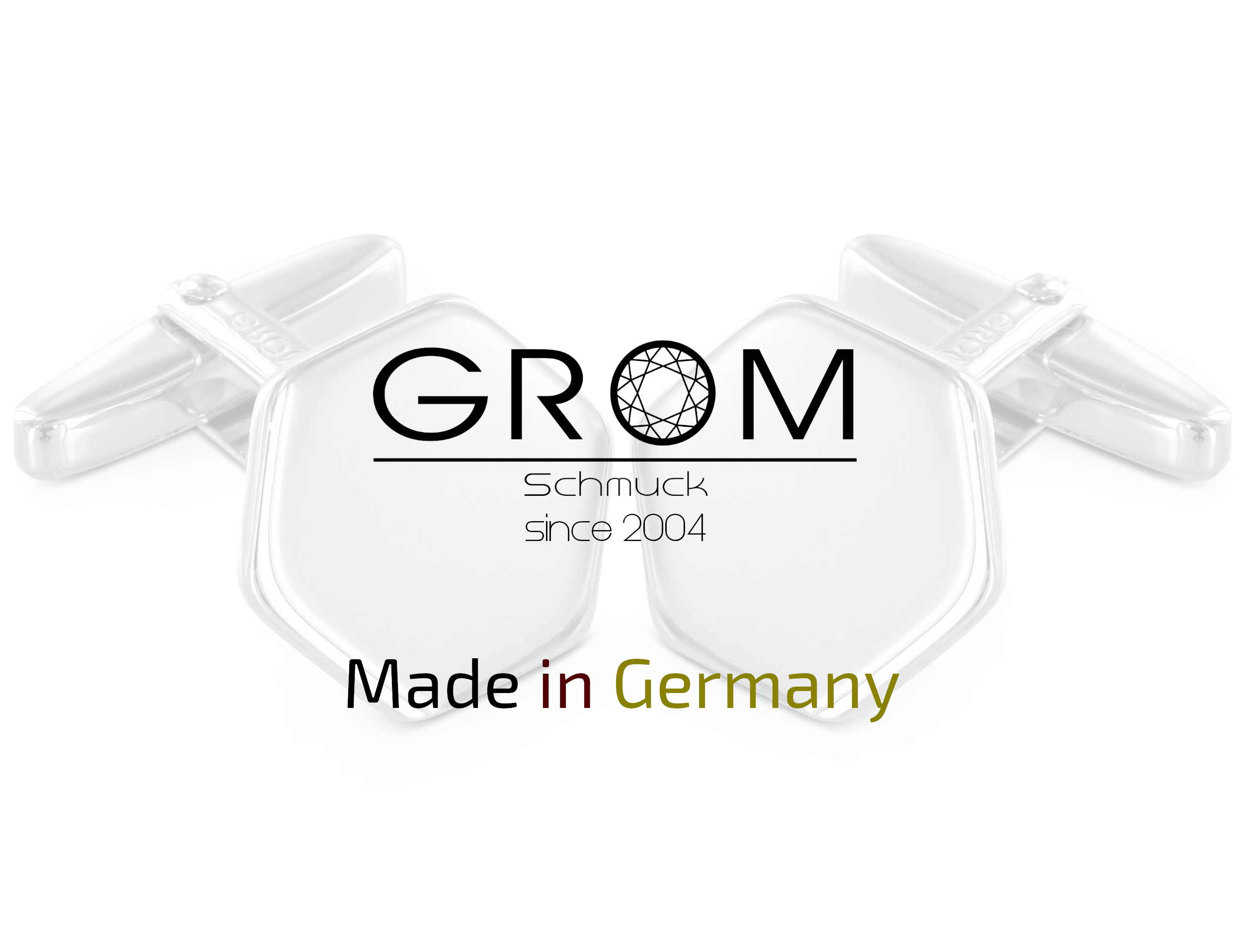 Hexagon-Manschettenknöpfe 925er Silber von Grom Schmuck Grom Schmuck Hexagon Manschettenknöpfe 925er Sterling Silber