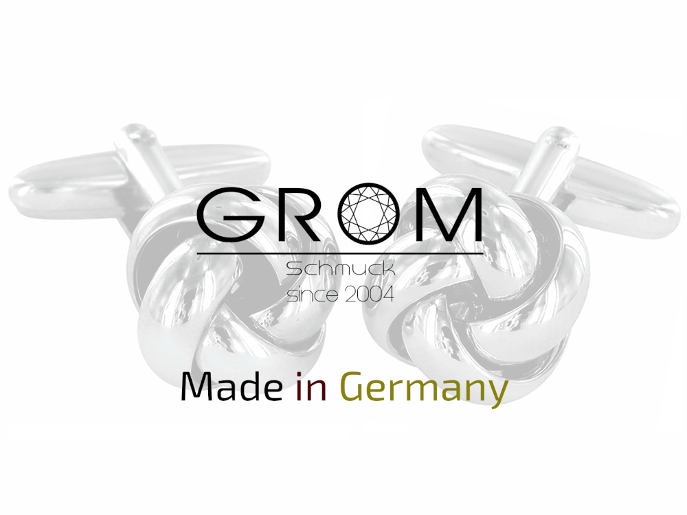Grom Manschettenknöpfe in Form eines Knoten aus 925er Silber hergestellt in Deutschland Grom Schmuck Manschettenknöpfe in Knotenform aus Sterling-Silber made in Germany