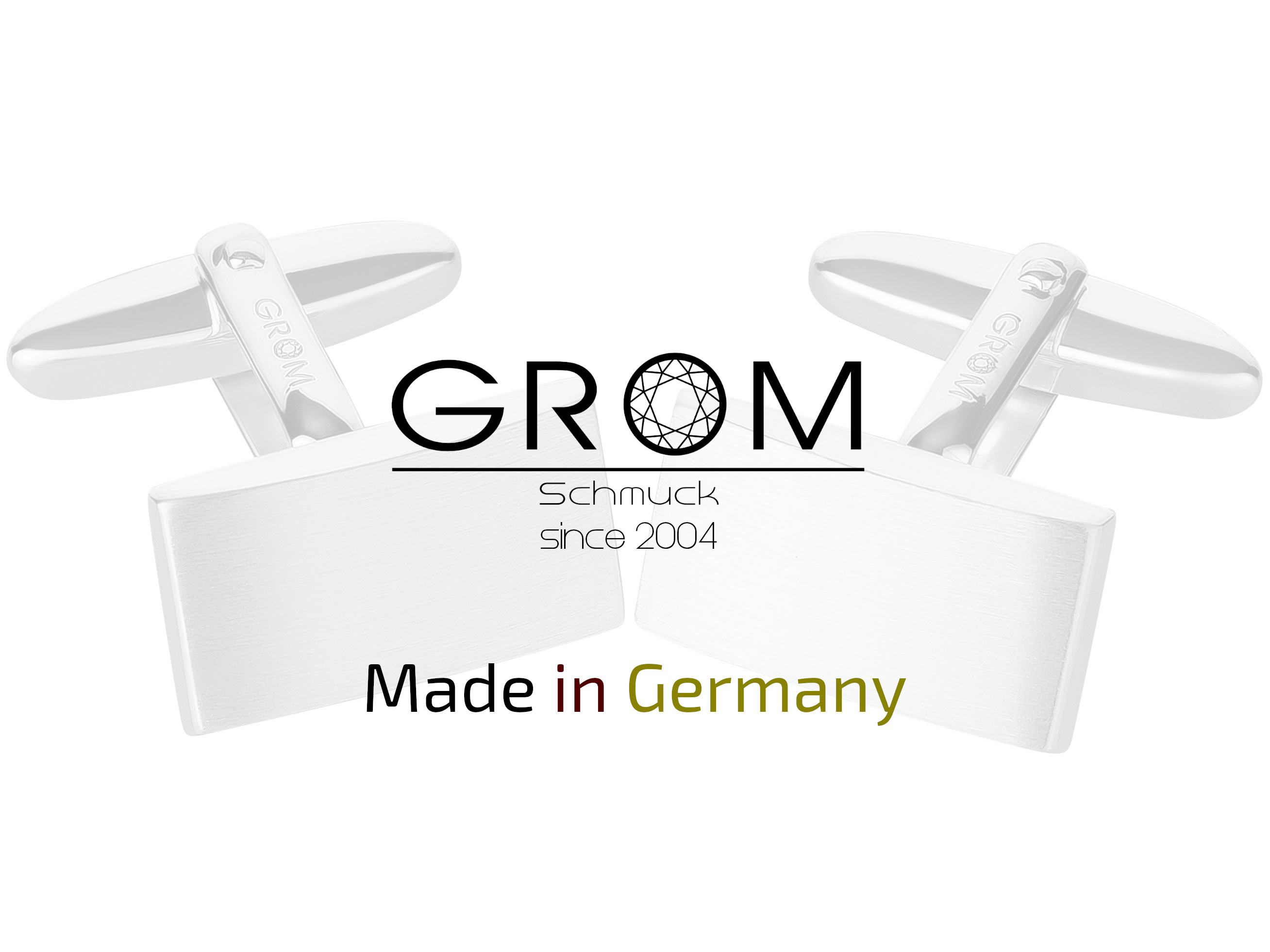 Manschettenknöpfe Silber matt Konvex Grom Schmuck hergestellt in Deutschland Grom Manschettenknöpfe Silber matt konvex made in Germany
