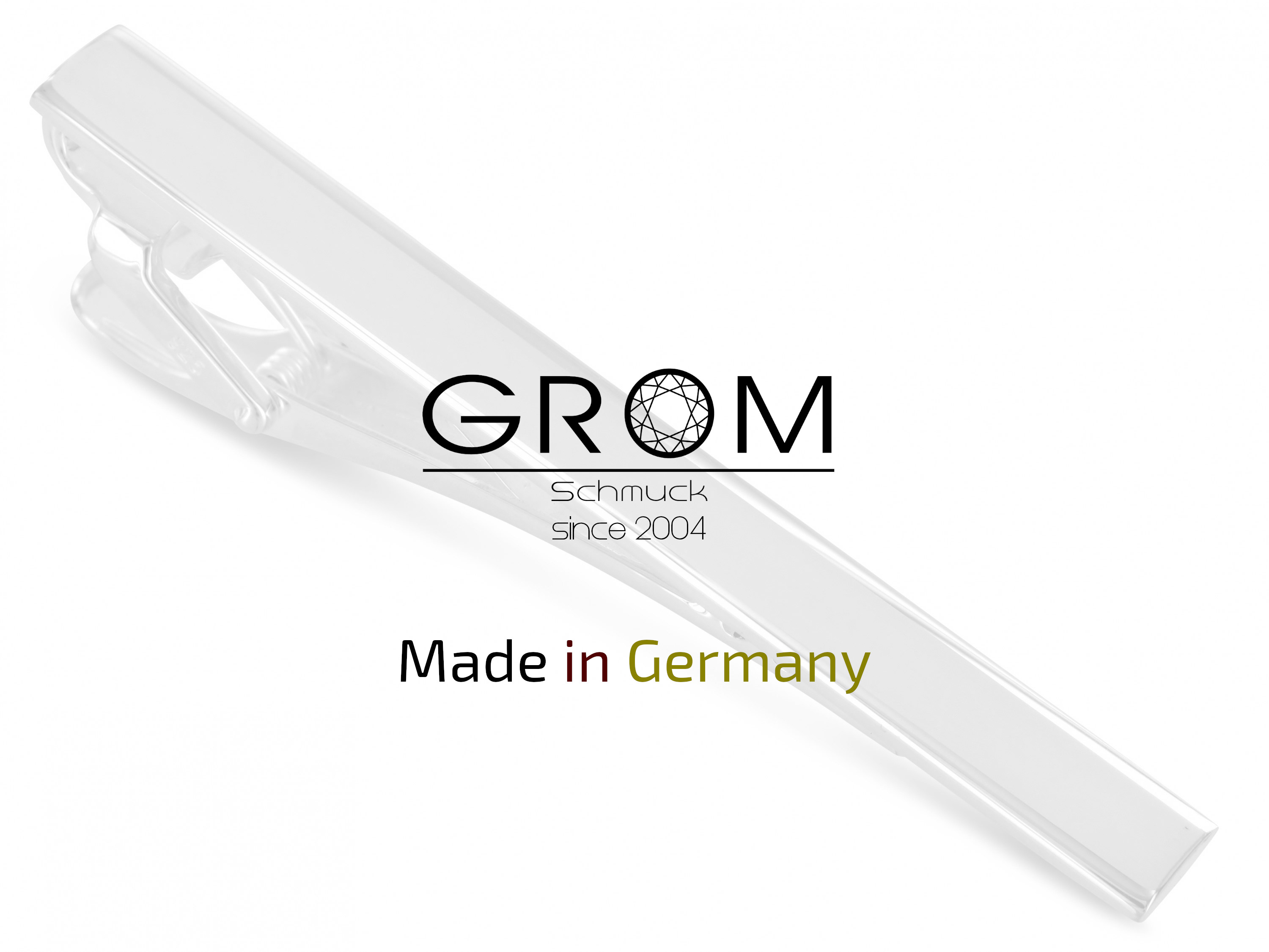 Grom Schmuck Silber-Krawattenklammer hergestellt in Deutschland Grom Schmuck Krawattenklammer Silber made in Germany