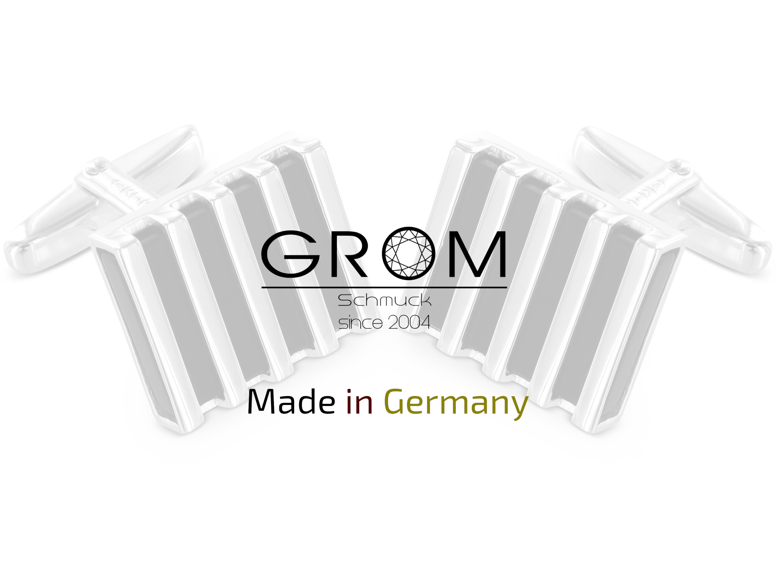 Manschettenknöpfe Onyx Streifen made in Germany Grom Schmuck Manschettenknöpfe Onyx Streifen hergestellt in Deutschland