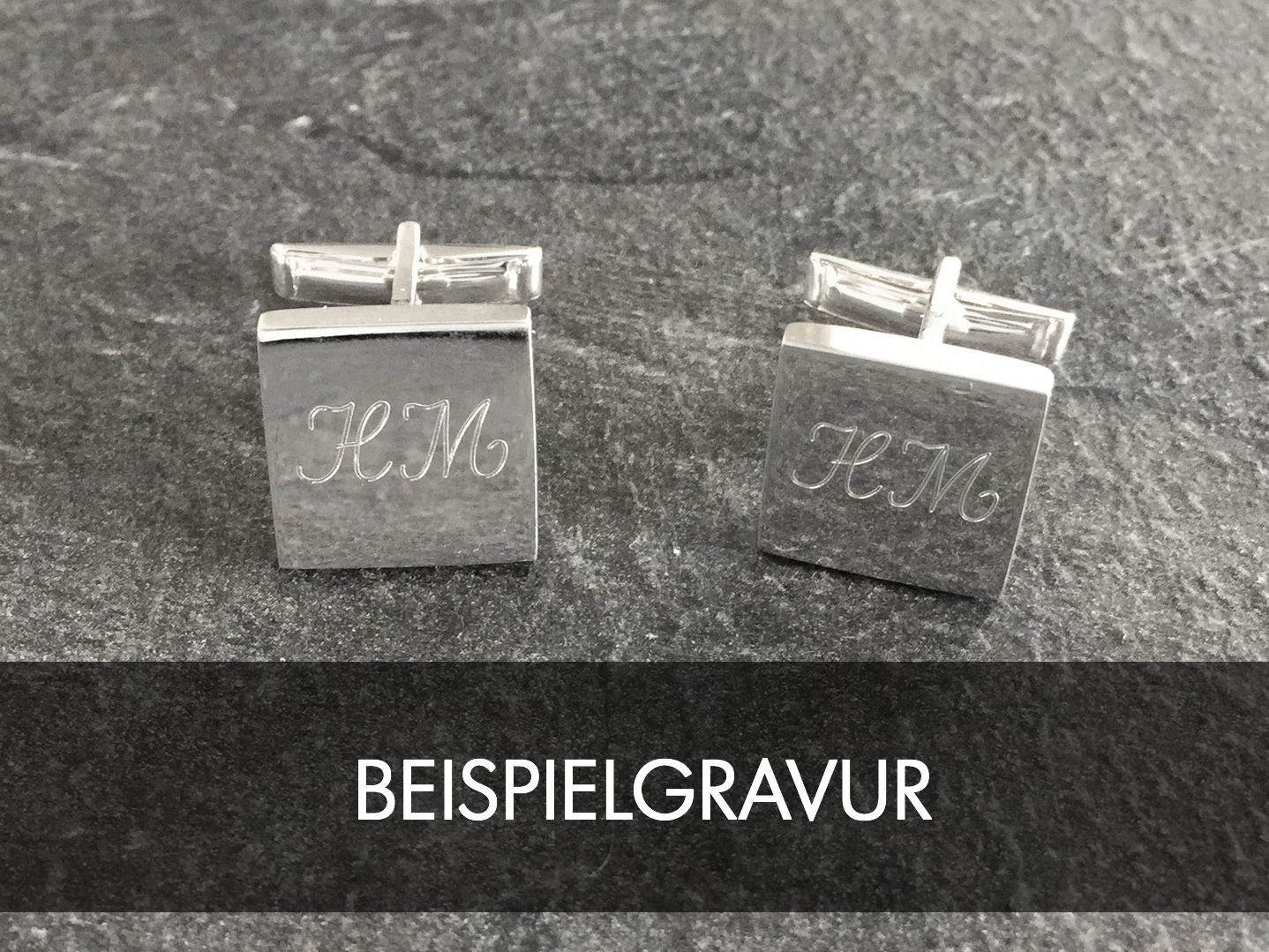 Silber Manschettenknöpfe graviert Silber Manschettenknöpfe graviert