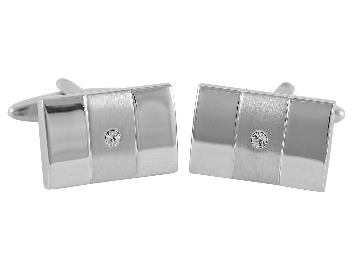 Elegante Manschettenknöpfe mit Kristall von TEROON Silber veredelt Schicke Manschettenknöpfe mit Kristall von TEROON veredelt Silber