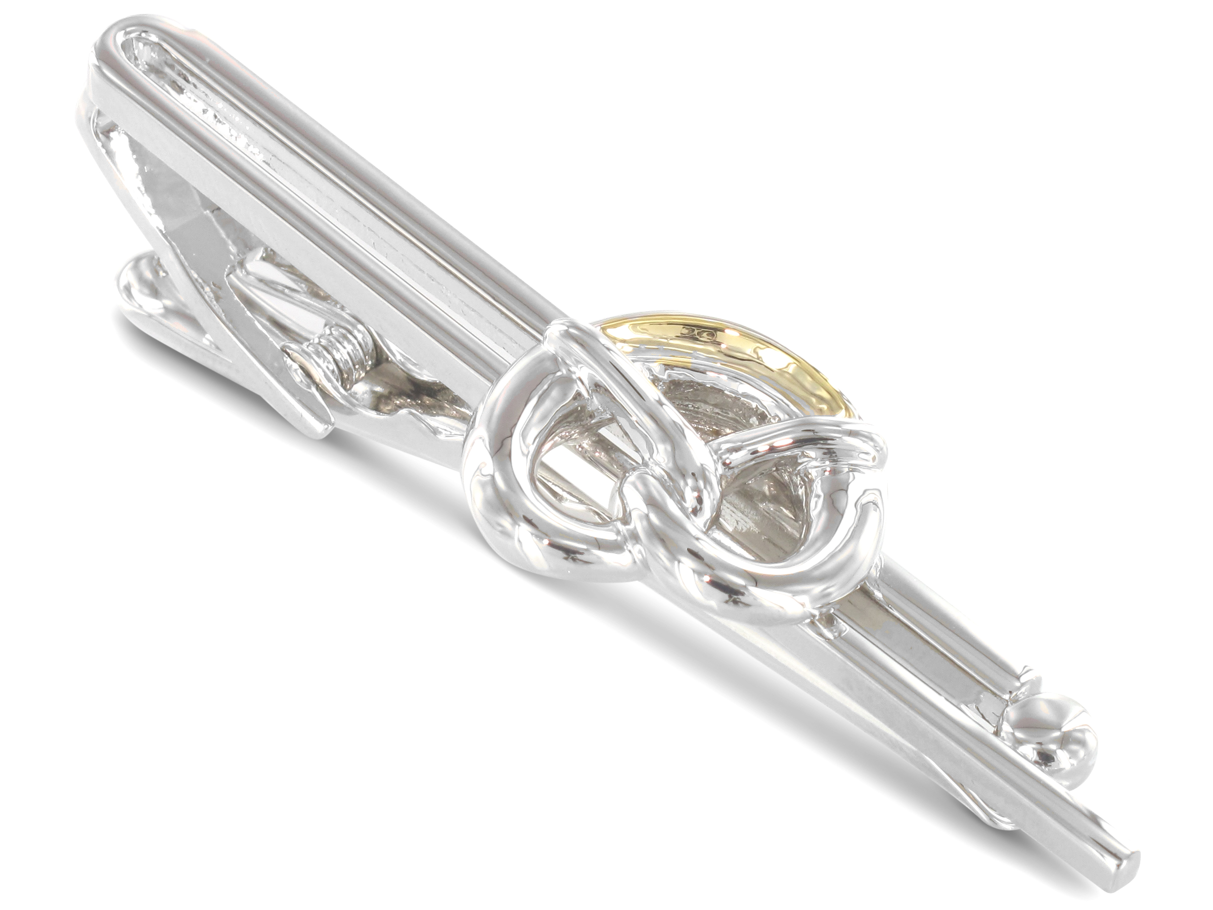 Krawattennadel Brezel Silber Golden Krawattennadel Motiv Brezel Silber Golden