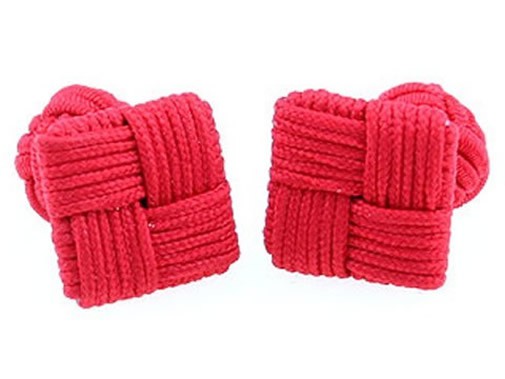 Schöne Manschettenknöpfe Seidenknoten rot Schicke Manschettenknöpfe Seidenknoten rot