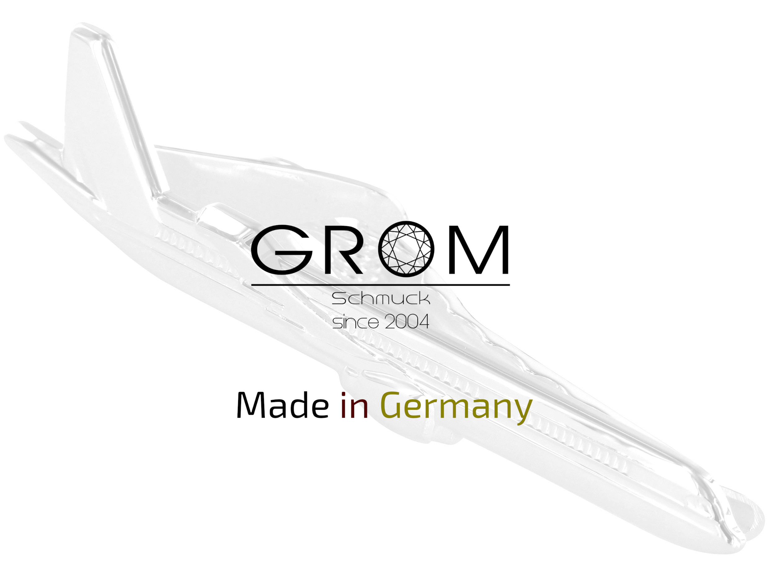 Flugzeug-Krawattenklammer aus Sterling-Silber von Grom Schmuck made in Germany Krawattenklammer Flugzeug -Motiv aus massivem 925er Silber von Grom Schmuck made in Germany