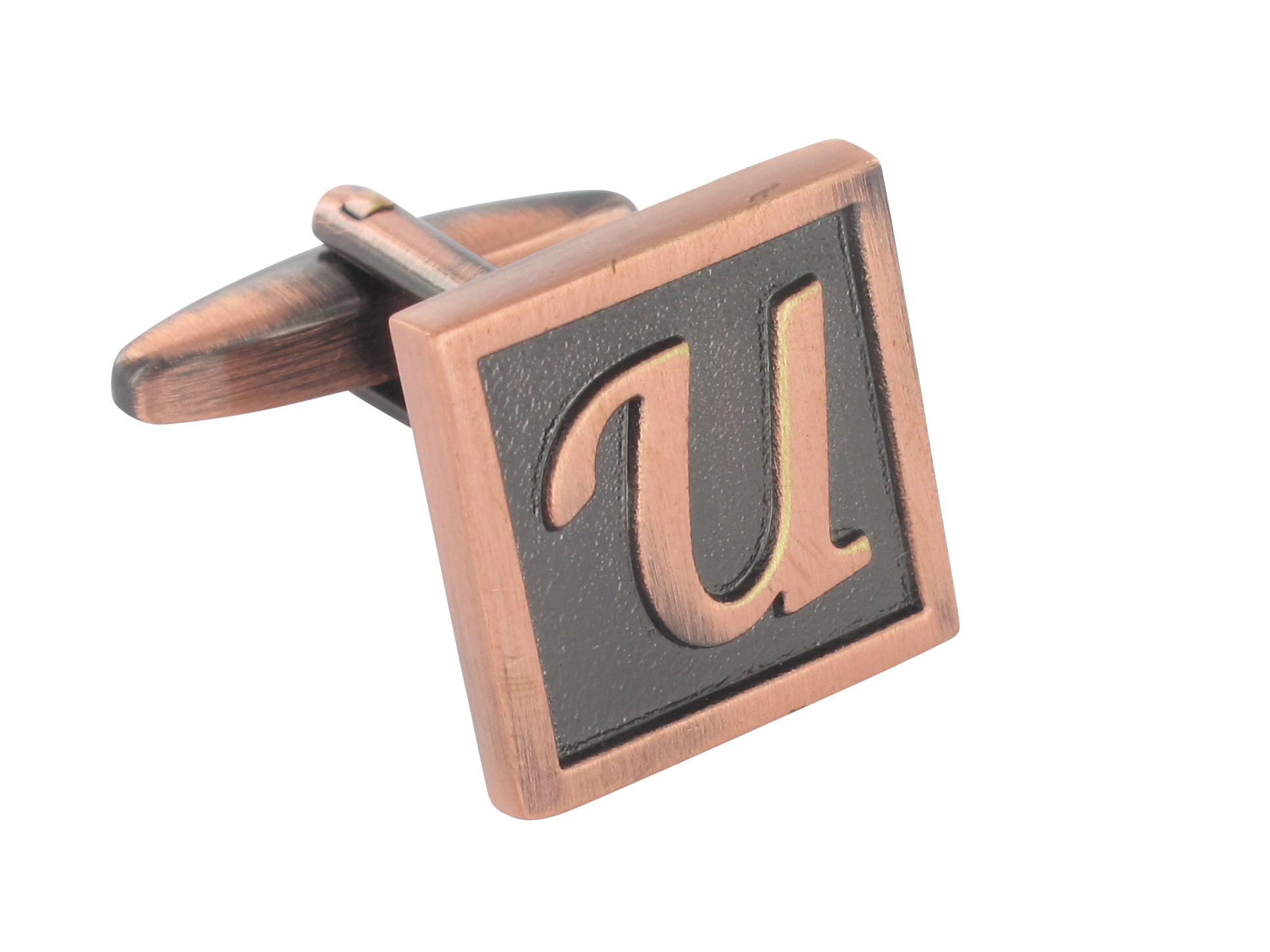 Manschettenknopf Vintage Initiale Buchstabe U rosé Manschettenknopf Vintage Initiale Buchstabe U rosé