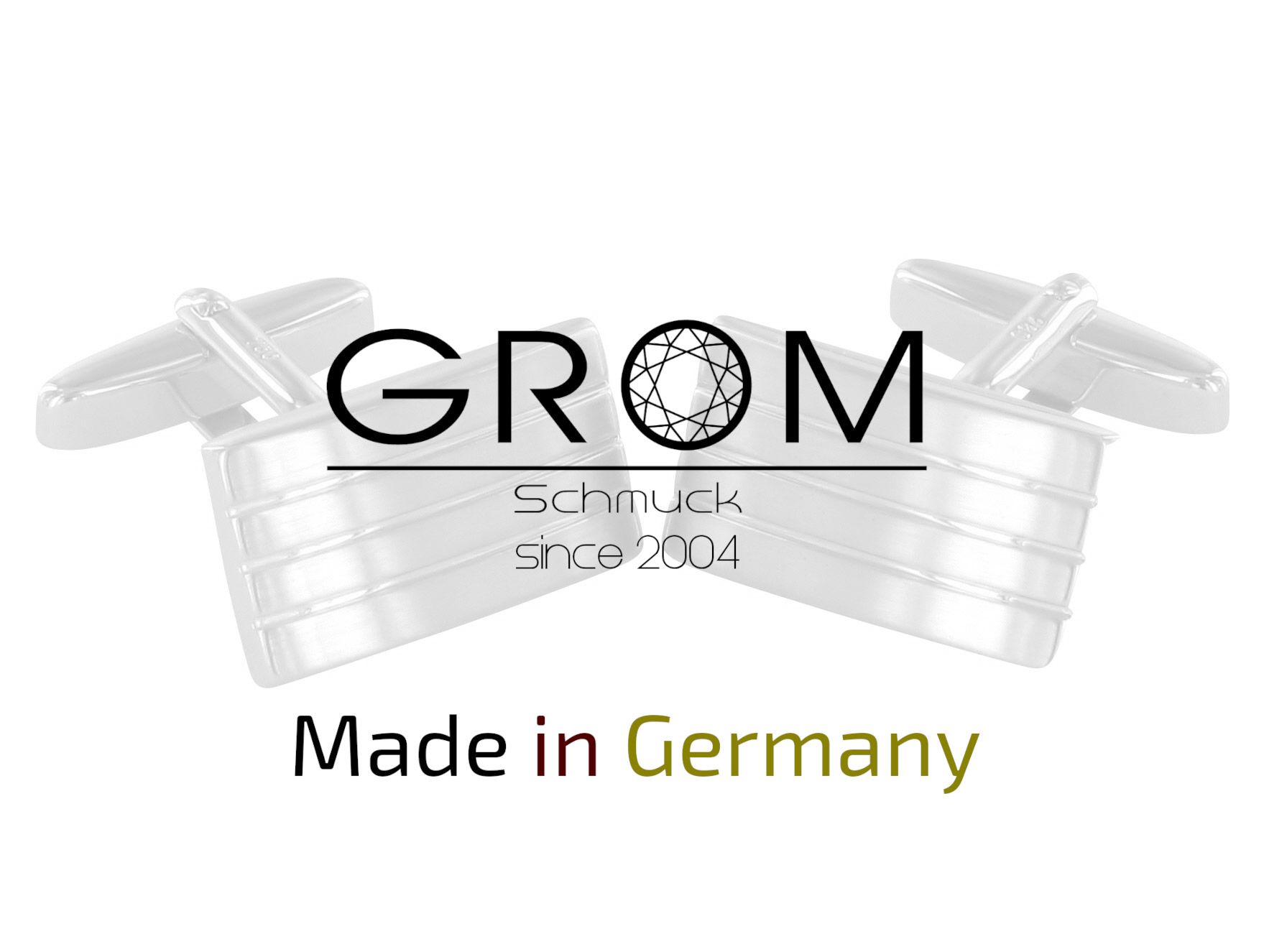 Grom Manschettenknöpfe 750er Weißgold rechteckig Made in Germany Grom Schmuck Manschettenknöpfe 750er Weißgold rechteckig – Hergestellt in Deutschland