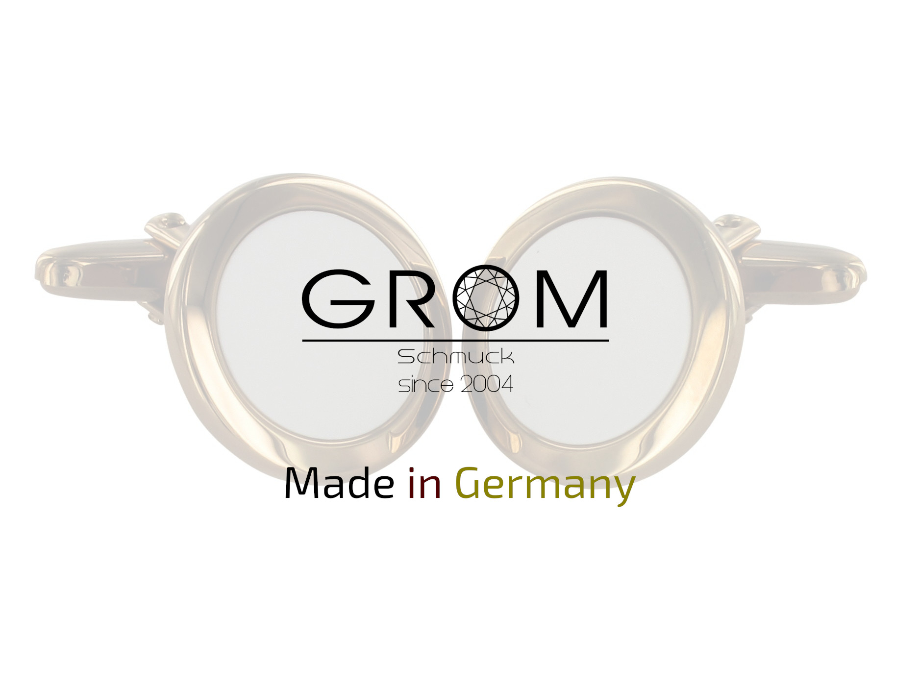 Manschettenknöpfe Weißachat-Einlage – Hergestellt in Deutschland Grom Schmuck Manschettenknöpfe Weißachat-Einlage Made in Germany