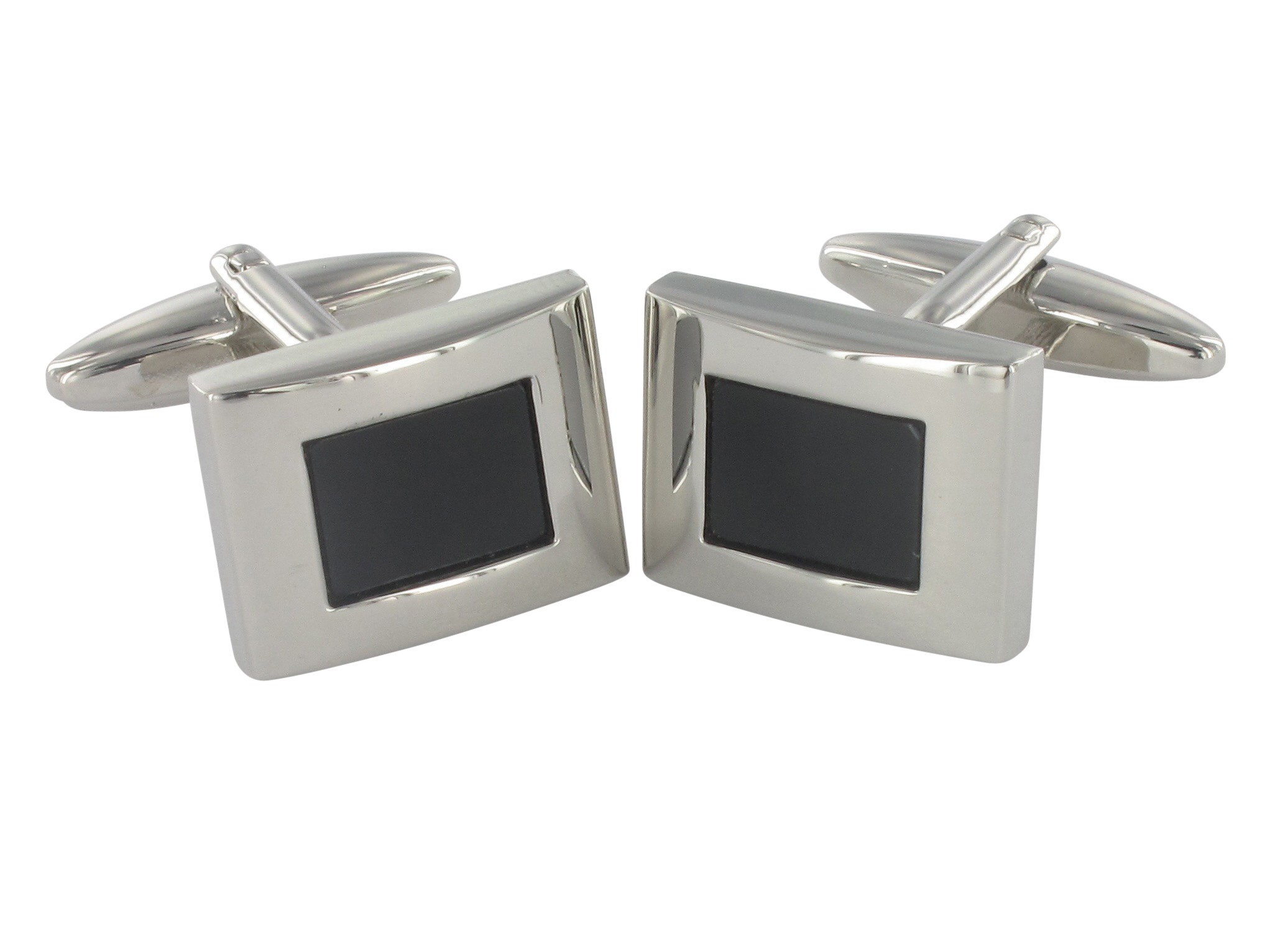 Manschettenknöpfe Onyx-Einlage Silber Manschettenknöpfe mit Onyx Einlage Silber Schwarz
