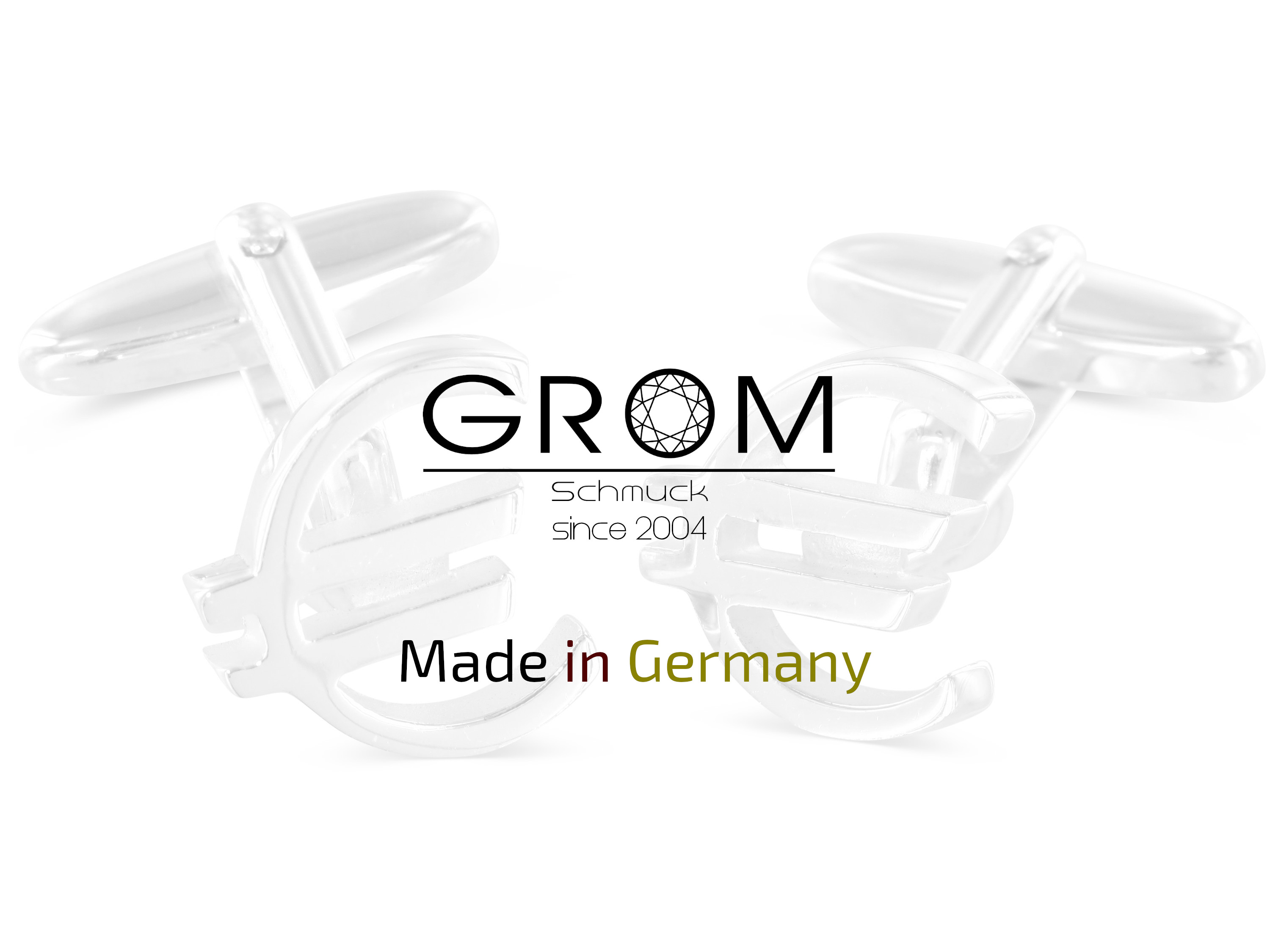 Manschettenknöpfe Grom Eurozeichen Sterling-Silber hergestellt in Deutschland Grom Schmuck Manschettenknöpfe Eurozeichen 925er-Silber hergestellt in Deutschland