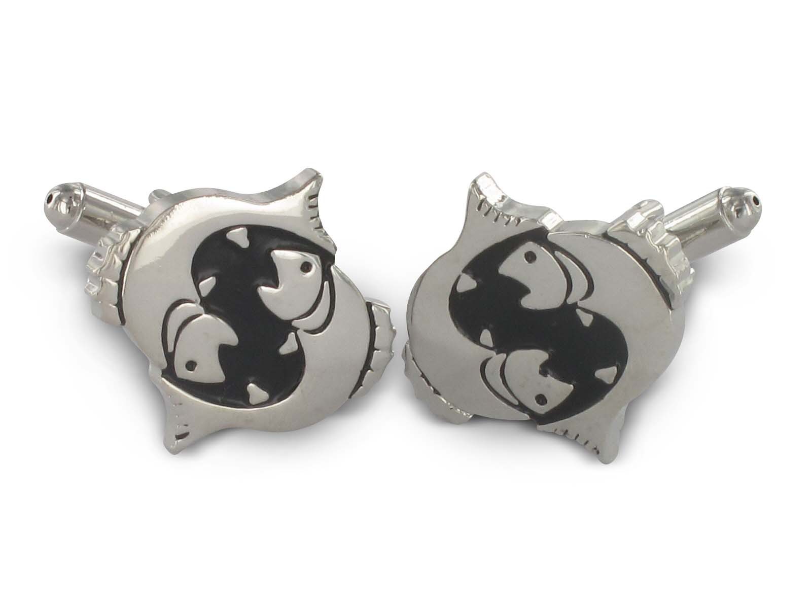 Schöne Ying und Yang Manschettenknöpfe Schicke silberne Manschettenknöpfe mit Ying Yang Motiv