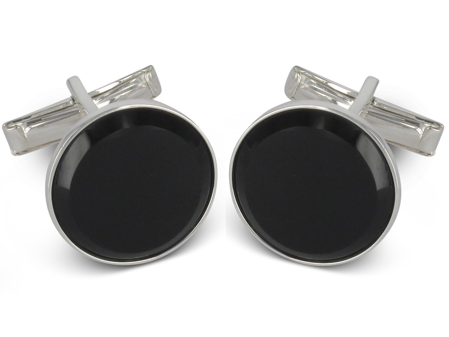 Manschettenknöpfe Onyx Einlage 925er Sterling Silber Onyx Manschettenknöpfe Silber