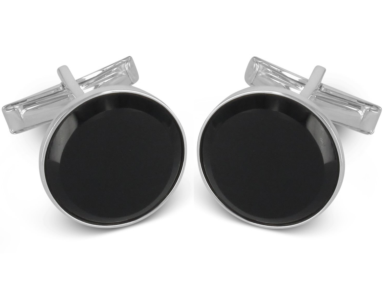 Manschettenknöpfe Onyx 925er Sterling Silber Manschettenknöpfe Silber Onyx