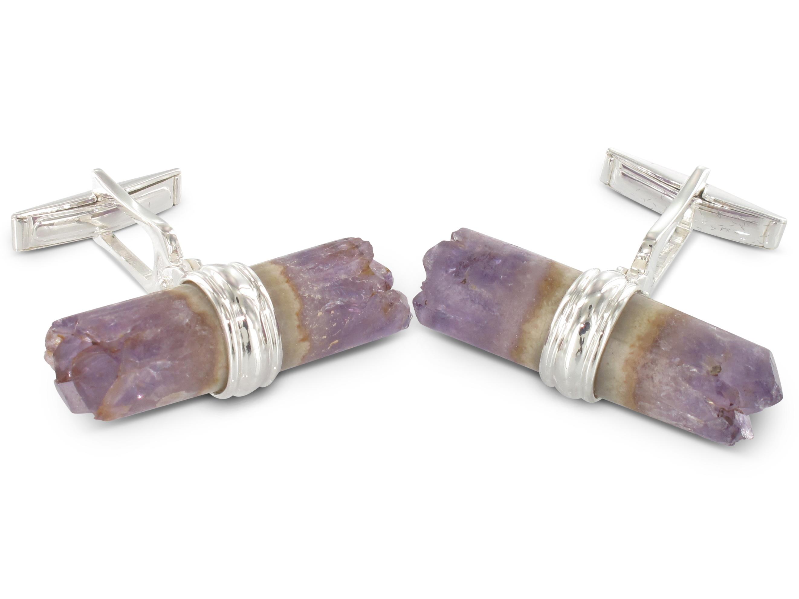 Manschettenknöpfe Amethyst Silber Manschettenknöpfe Amethyst