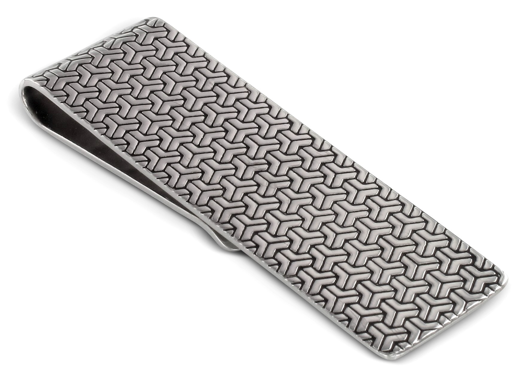 Geldscheinklammer 925er Sterling Silber Modische Geldklammer mit Muster in Silber
