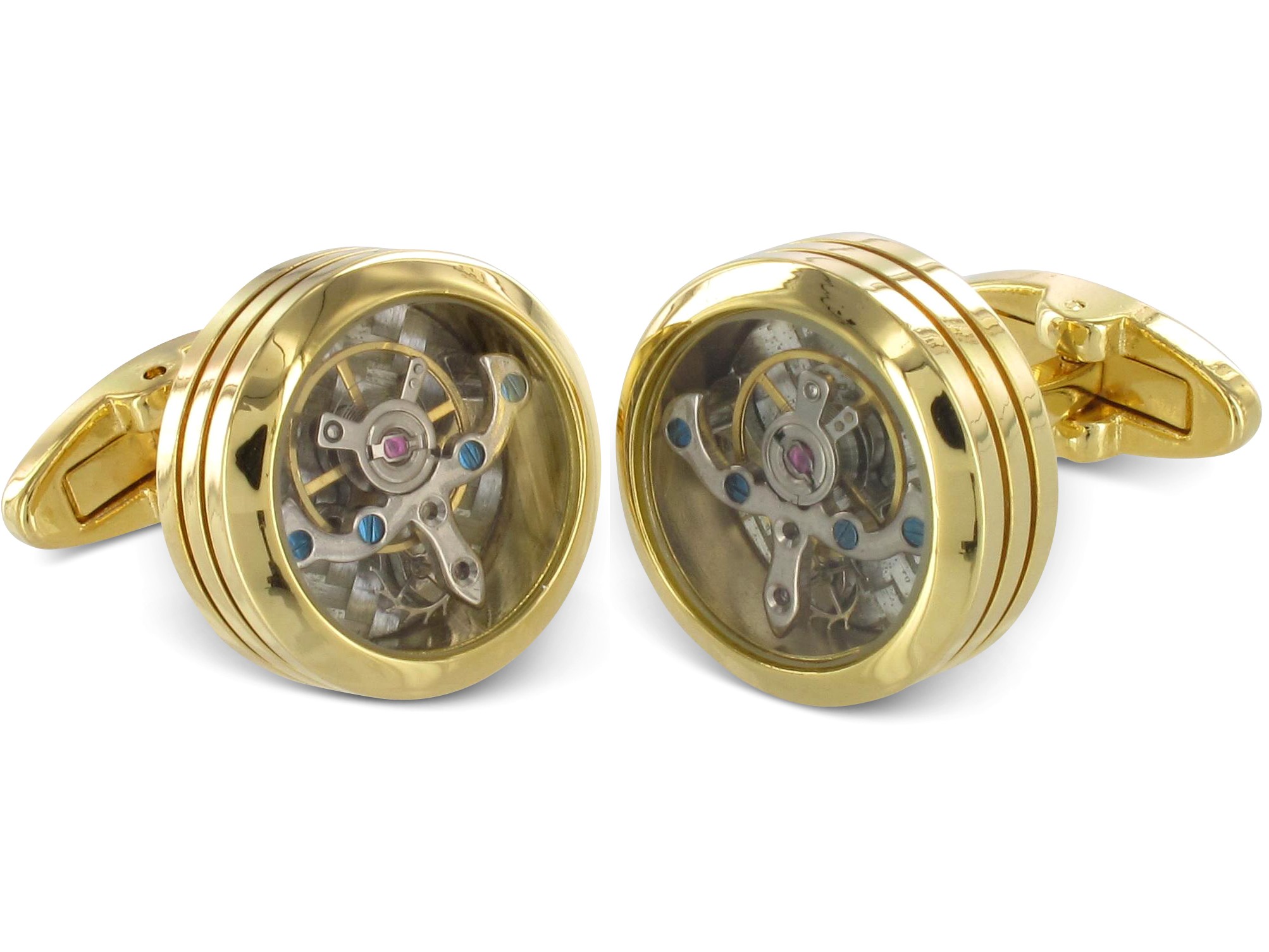Manschettenknöpfe Handarbeit Uhrwerk TEROON Prestige Manschettenknöpfe Uhrwerk Tourbillon