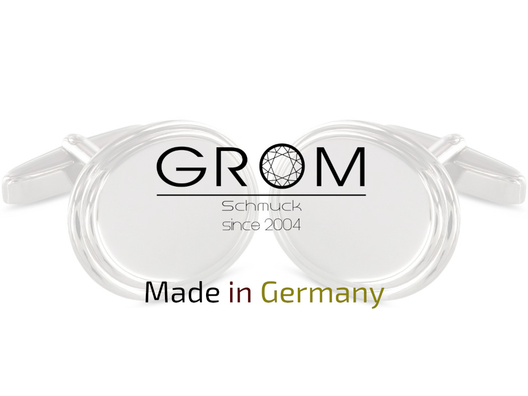 Grom Schmuck Manschettenknöpfe 333er Weißgold Made in Germany Manschettenknöpfe 333er Weißgold Gravur – Hergestellt in Deutschland