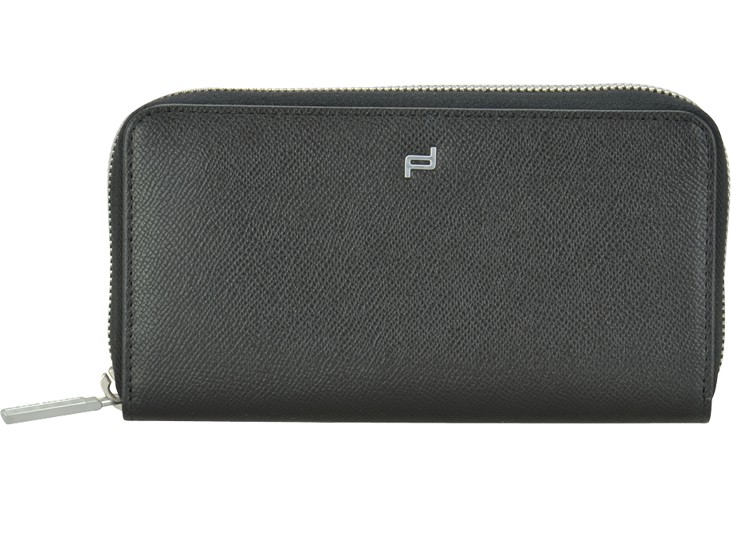 Schicke schwarze Leder Geldbörse Porsche Design Edle schwarze Leder Geldbörse