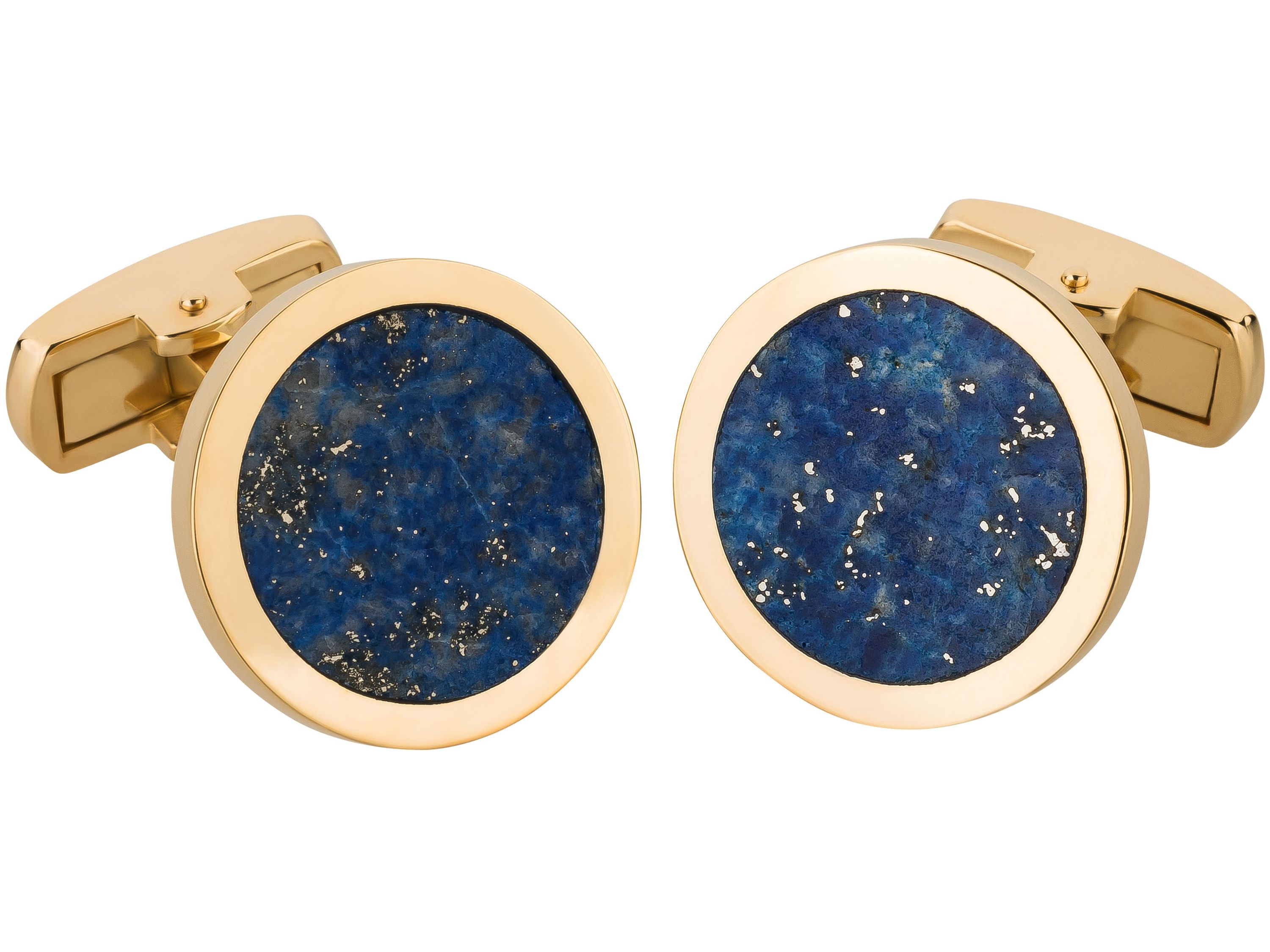 Lapis Manschettenknöpfe gold Manschettenknöpfe Gold Naturlapis rund